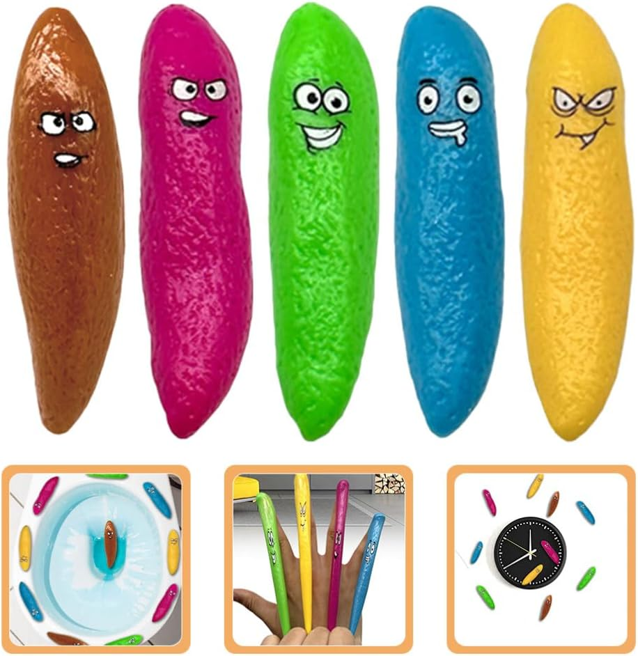 JOINPAYA 20Pcs Mini Finger Sling Shot Novelty Toys Fake Poop Toy, Stretchy Funny Gaggifts Flying Games for Games and Birthday Halloween Party Favors Bag Filler Mixed image number 2