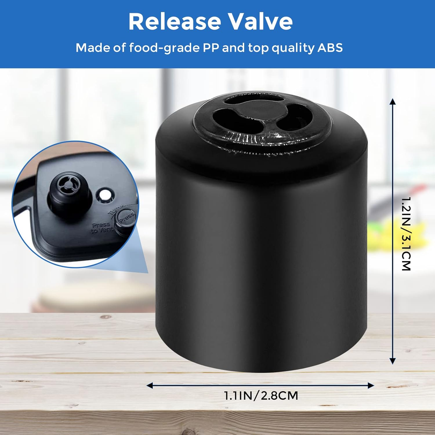 Pressure Cooker Replacement Parts Steam Release Handle Steam Valve for Instant Pot, Duo Nova, Duo Gourmet 6 Qt, DUO CRISP AF 8, Ultra 3, 6, 8 Qt, Viva 6 Quart, Cap Replacement Part Accessories image number 1