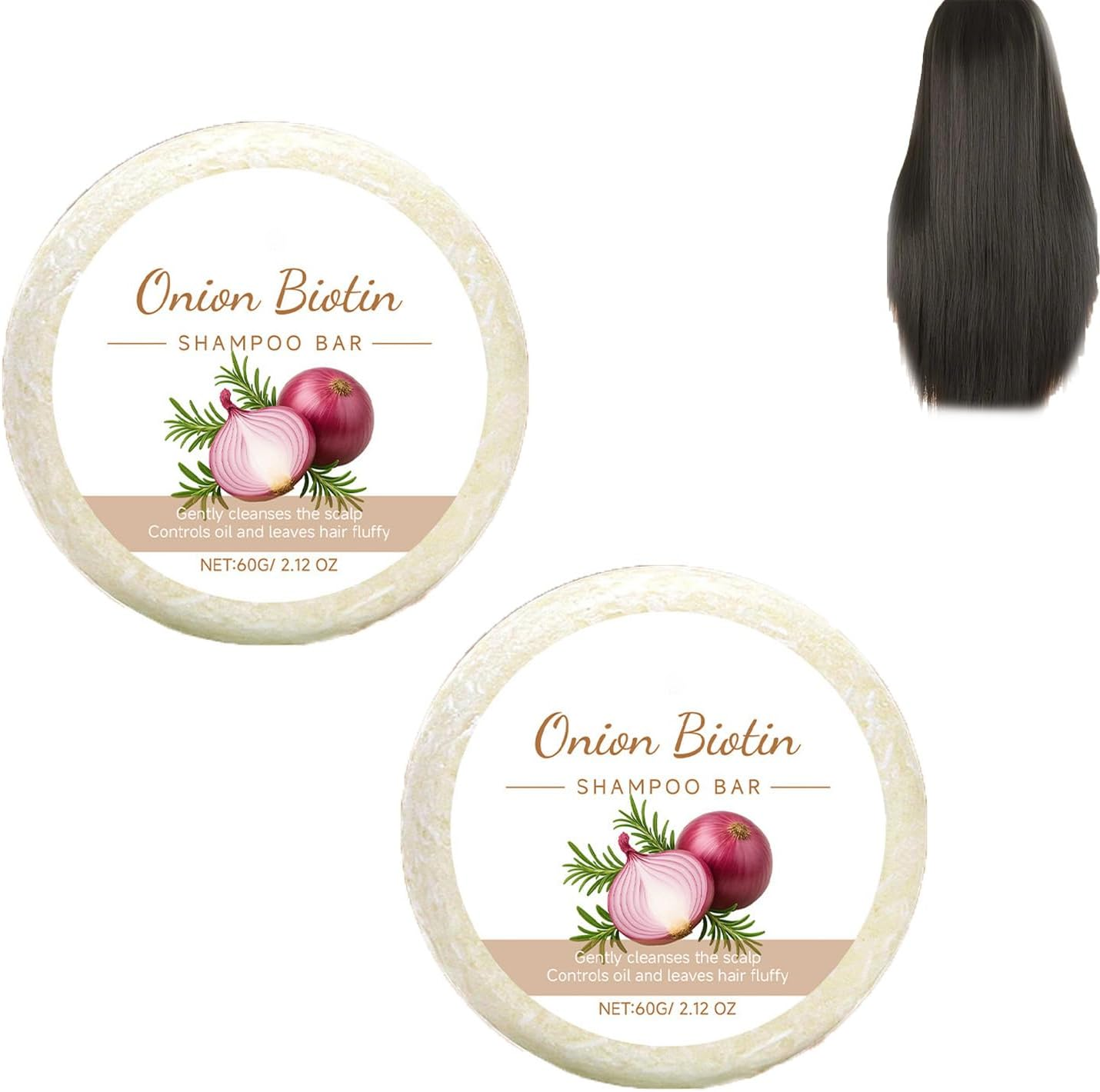 Onion Biotin Shampoo Bar,Rosemary Shampoo,Deep Cleansing & Moisturizing Shampoos,Refreshing Solid Anti-Dandruff Shampoos Bar,Rich Lather for All Hair Types,Fine Hairs for Men & Women (3 PCS)