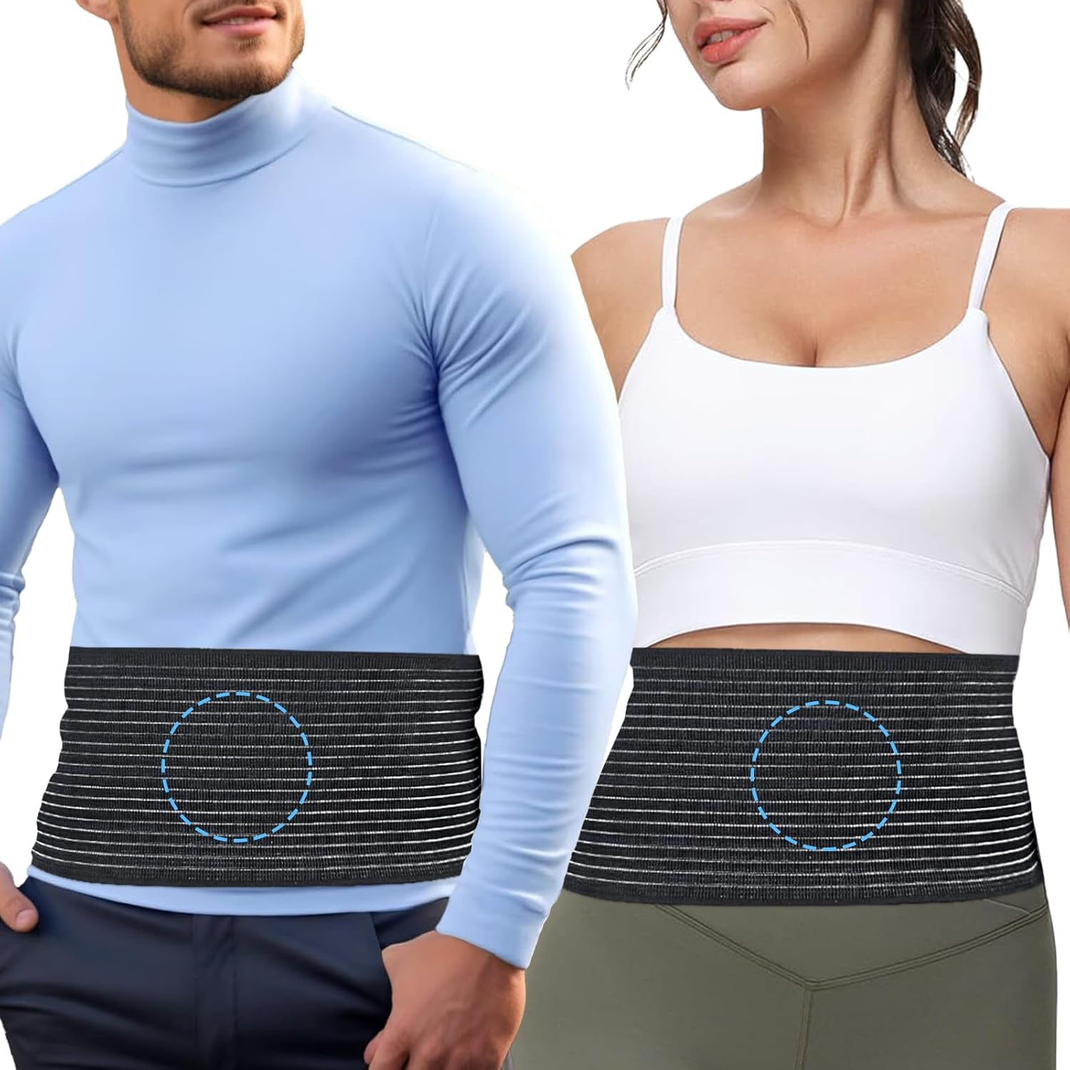 LAFUYSO Umbilical Hernia Belt for Women and Men - Abdominal Support Binder with Compression Pad - Navel Ventral Epigastric Incisional and Belly Button Hernias Surgery Prevention Aid (L-XXL) image number 1