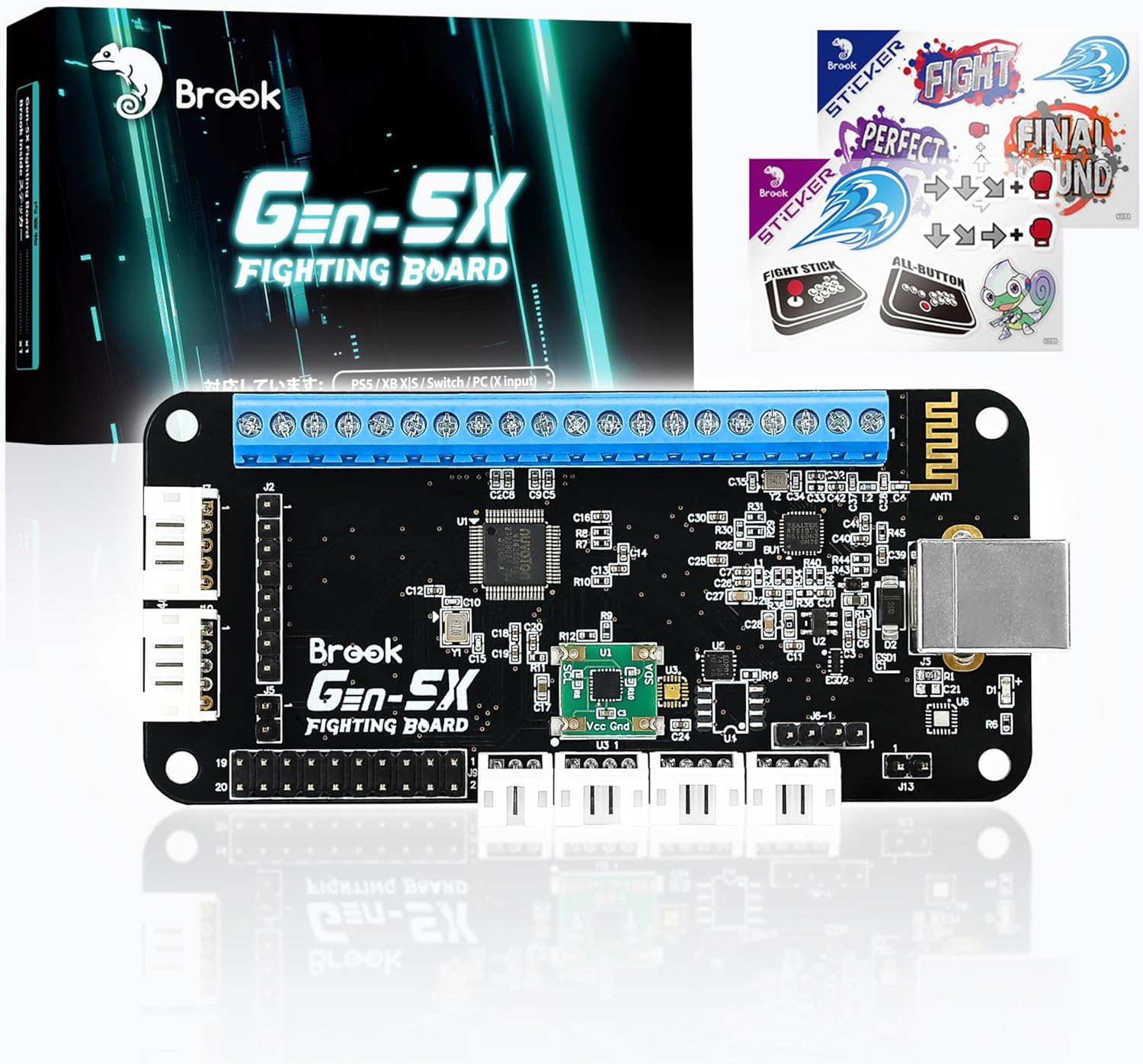 Brook Gaming Gen5X Fighting Board with Sticker- Ultimate Multi-Platform Supports PS5, XB Series, XS, Switch and PC - Lightning-Fast Response Times for Fighting Gaming image number 3