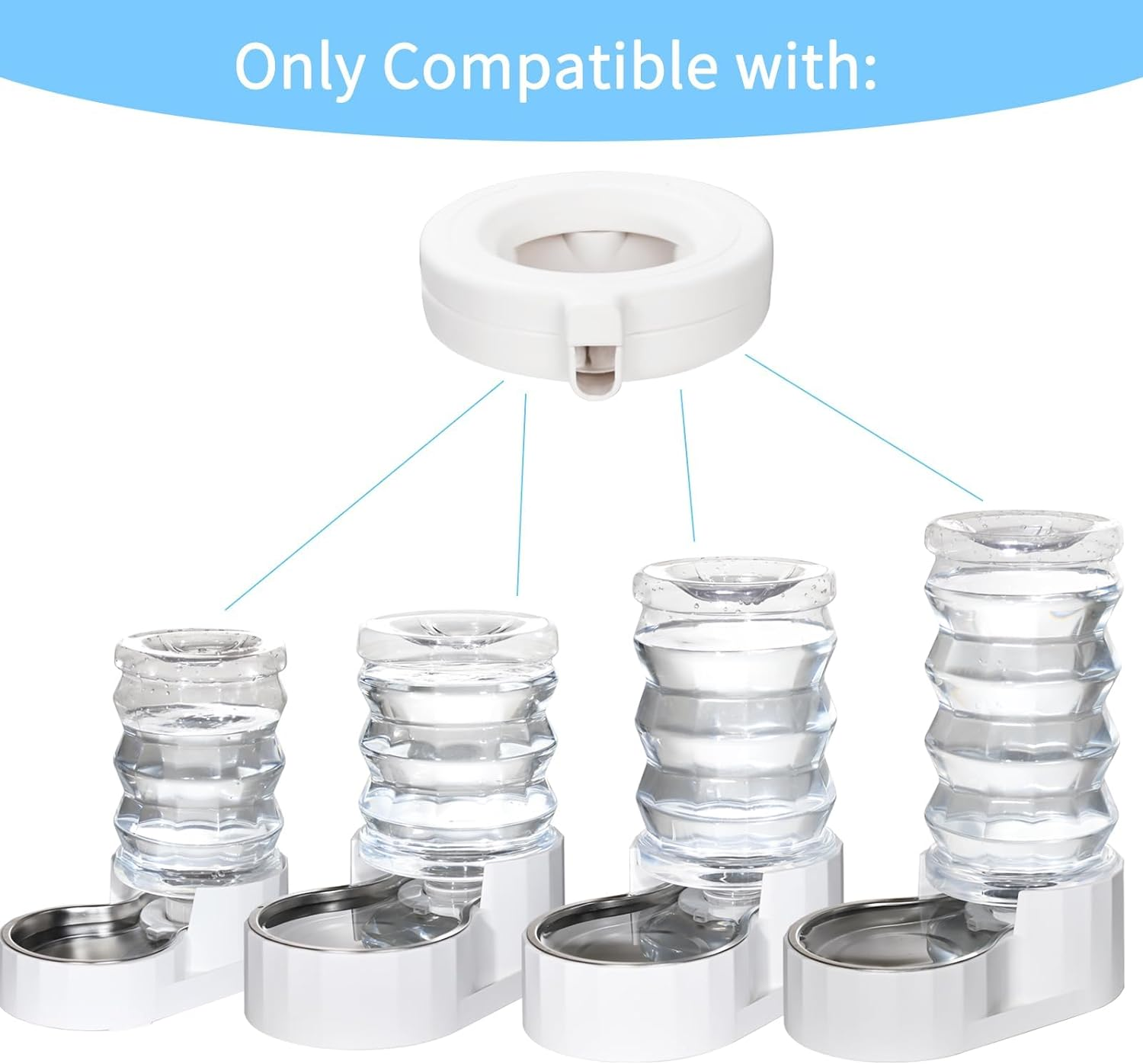 RIZZARI Replacement Filters for Automatic Pet Waterer, Water Dispenser Replacement Filters, Triple Filtration System, 4 Pack image number 3