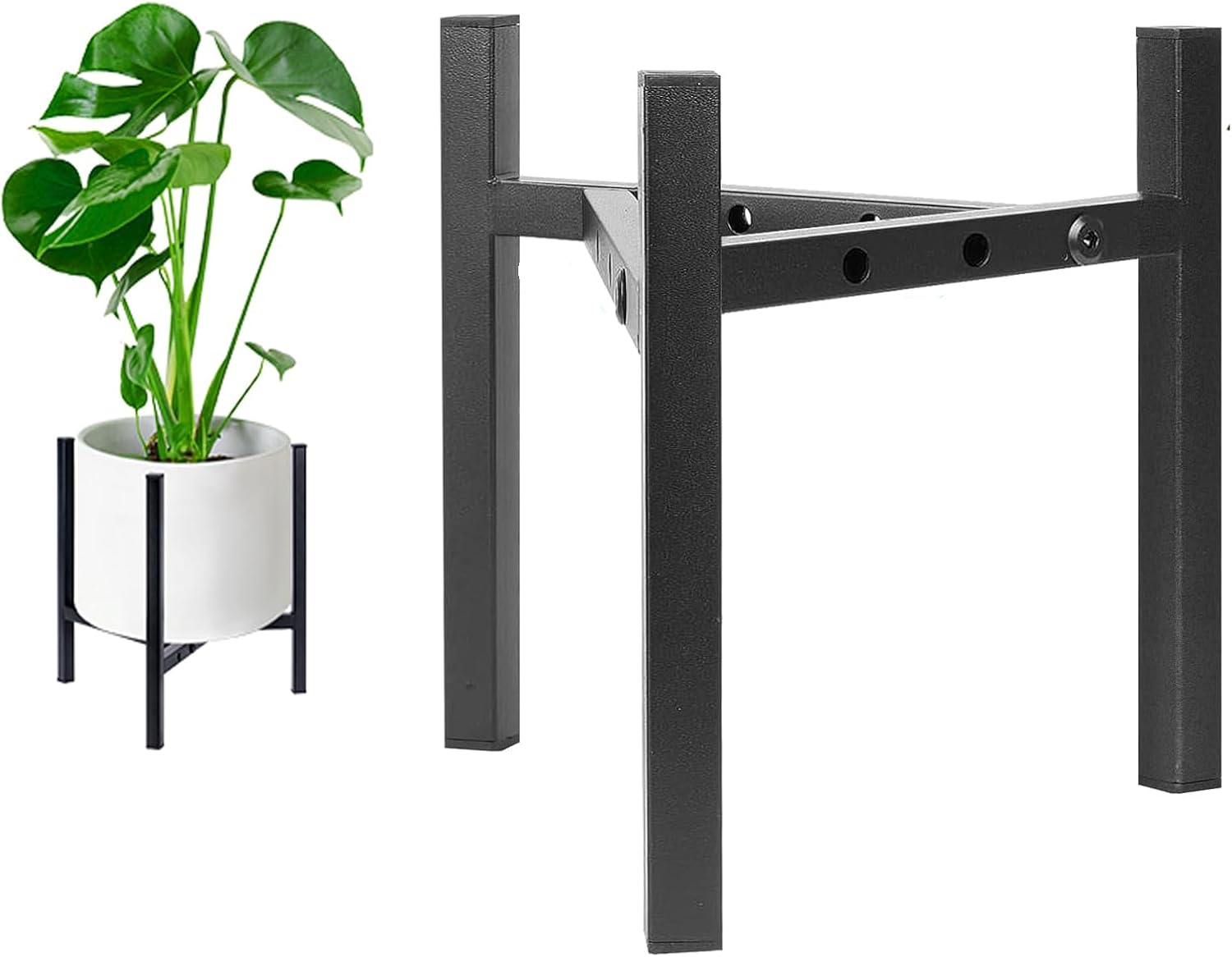 Plant Stand Indoor Adjustable，Small Plant Stand，Heavy Duty Stable Plant Pot Flower Holder Indoor Outdoor Corner,Plant Holder,Black Plant Stand， Fit 8 to 14 Inch Pots，Pot Plant Not Included