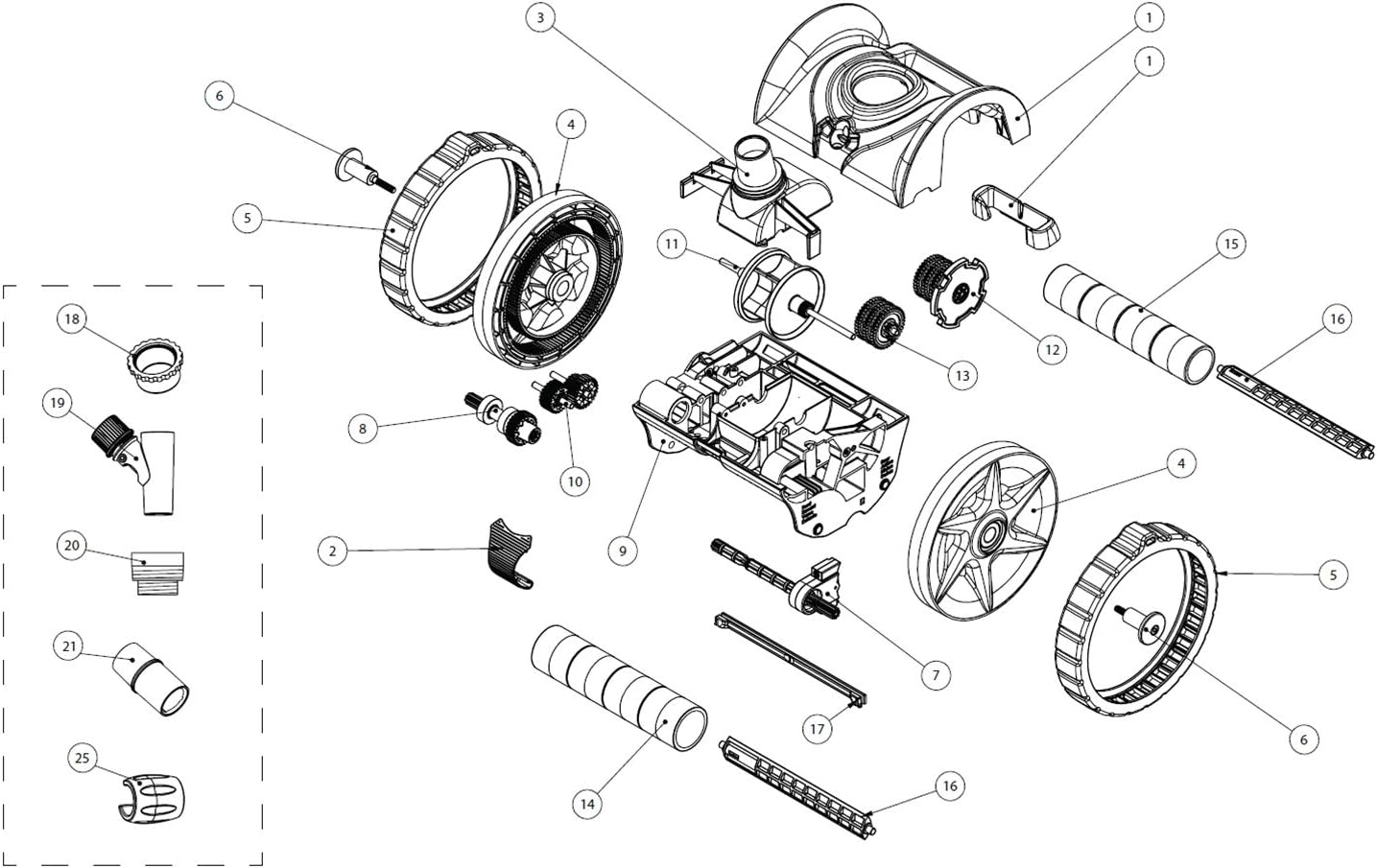 ATIE Pool Cleaner Tire Kit with Large Hump Replacement Compatible with Pentair Kreepy Krauly Rebel/Warrior Pool Cleaner V2 Tire Kit 360482 and Tire Kit 360287 (2 Pack) image number 3
