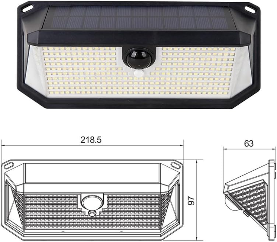 Solar Lights Outdoor, 4200LM 416 Leds Solar Motion Lights Outdoor Waterproof, 3 Modes 270&deg; Wide Angle Security Light for Stairways/Front Door/Garage/Deck image number 1