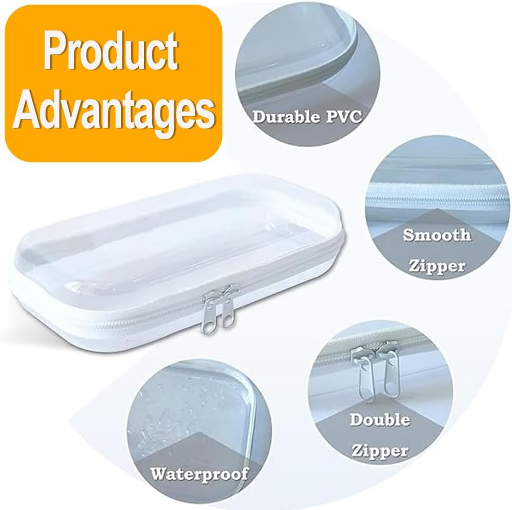 IONPSHG 3Pcs Clear Organizer Bags Waterproof Toiletry Bag Portable Zippered Cases for Snacks Double Zippered Hard Pouch Clear Zipper Pencil Case Medical Grade Plastic Zipper Pouches Travel Case image number 3