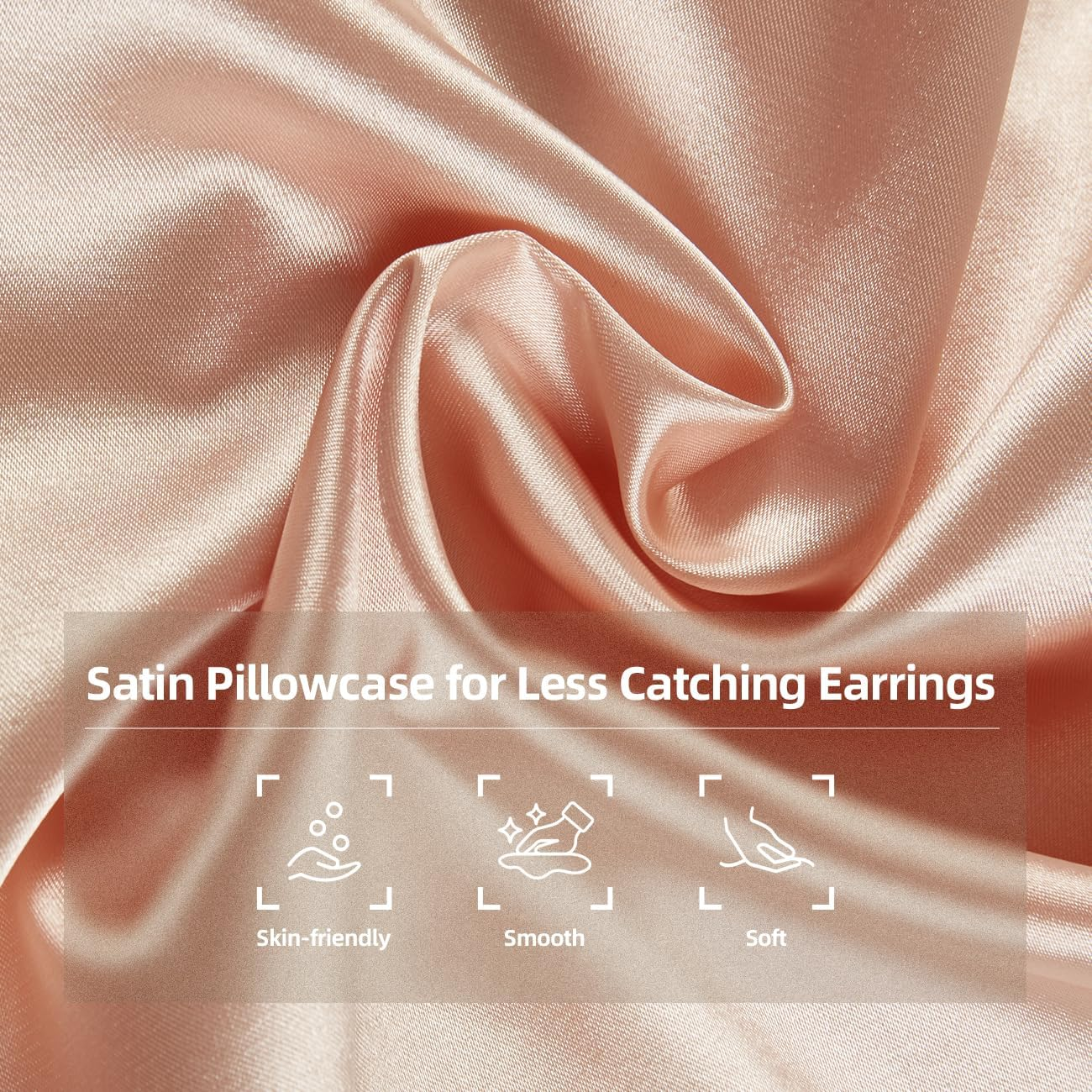 Uslixury Piercing Pillow - Ear Piercing Pillow with Foam Plug, 4''H Ear Pillow with 4.7 * 3.2 and off Center Ear Hole, Certipur-Us Memory Foam Piercing Pillow for Side Sleeper, Satin Cover, Champagne image number 1