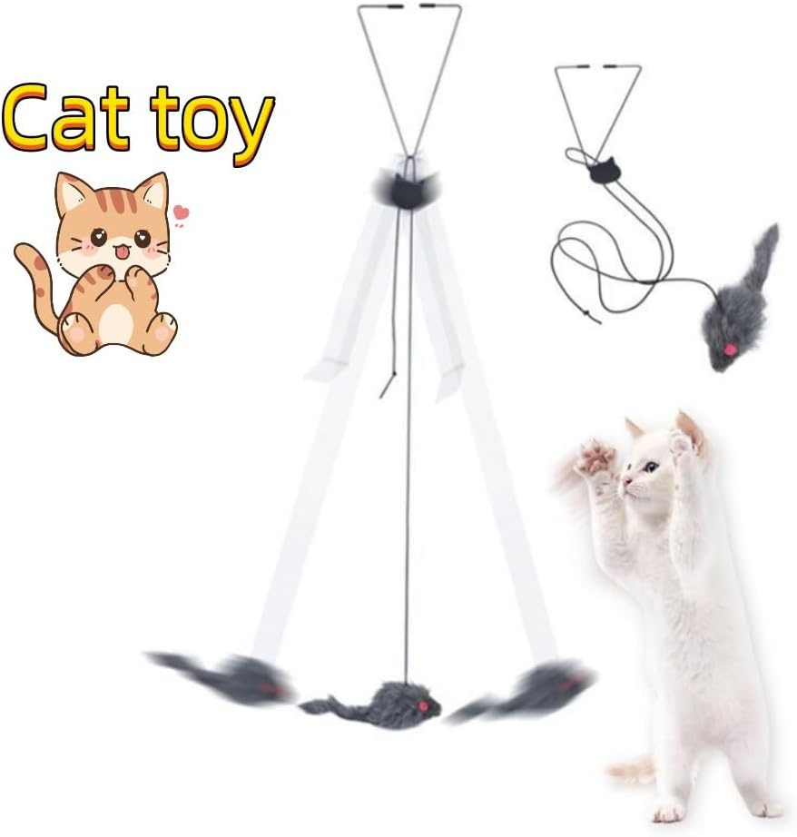 DACUAN Cat Interactive Toy, Retractable Cat Teaser Toy, Hanging Interactive Toys for Indoor Cats Kitten Play Chase Exercise, Kitten Mental Exercise Toys (2Pack) image number 4