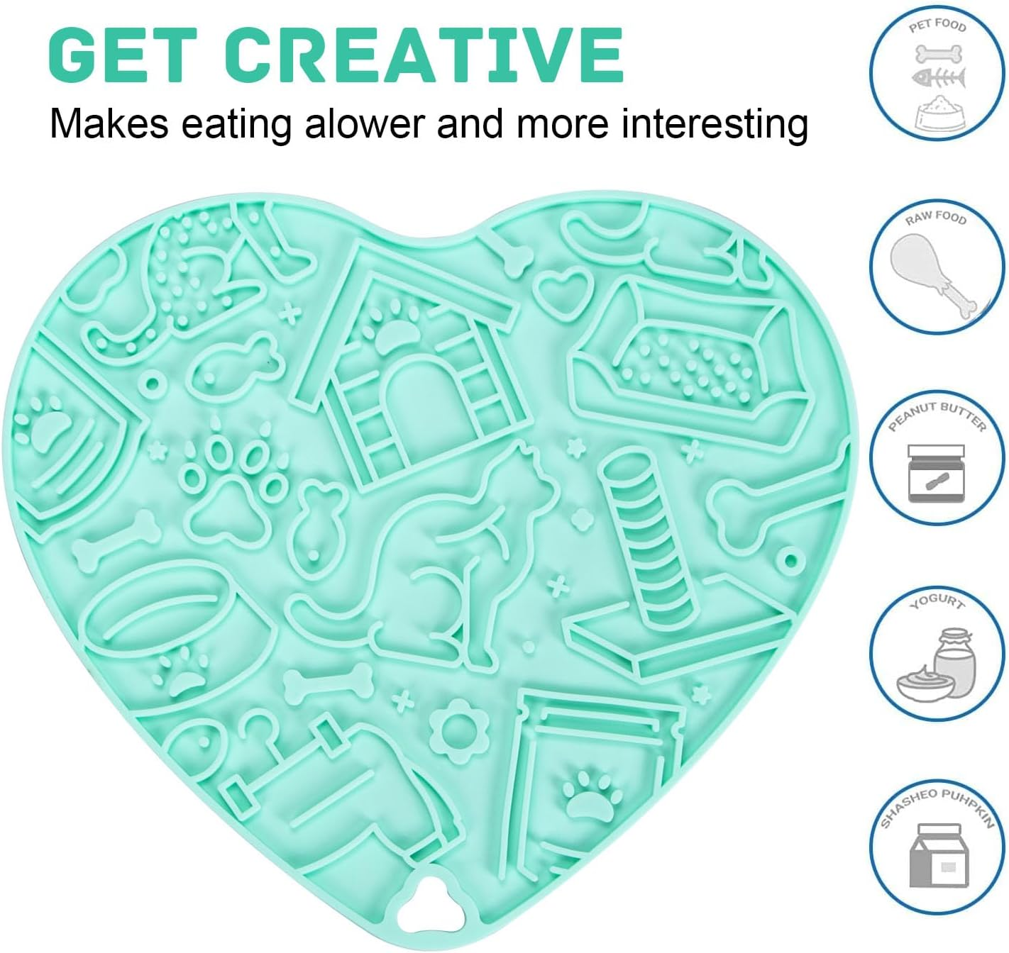 Aruicheng Lick Mat Dog Premium Lick Mat Dog Slow Feeder Dog Lick Mat with Suction Power for Relief of Dog Anxiety Cat Lick Mat Light Blue Lick Mat for Dogs