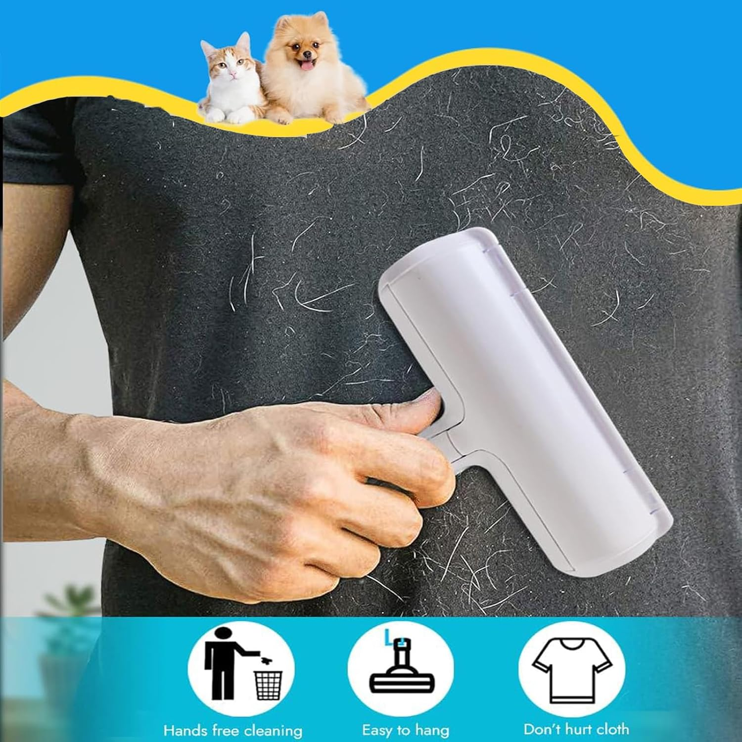 Heeyoo Lint Roller for Pet Hair, Pet Hair Remover for Pet Hair and Cat Hair, Reusable for Sofa, Bed, Carpet, Scratching Post image number 2