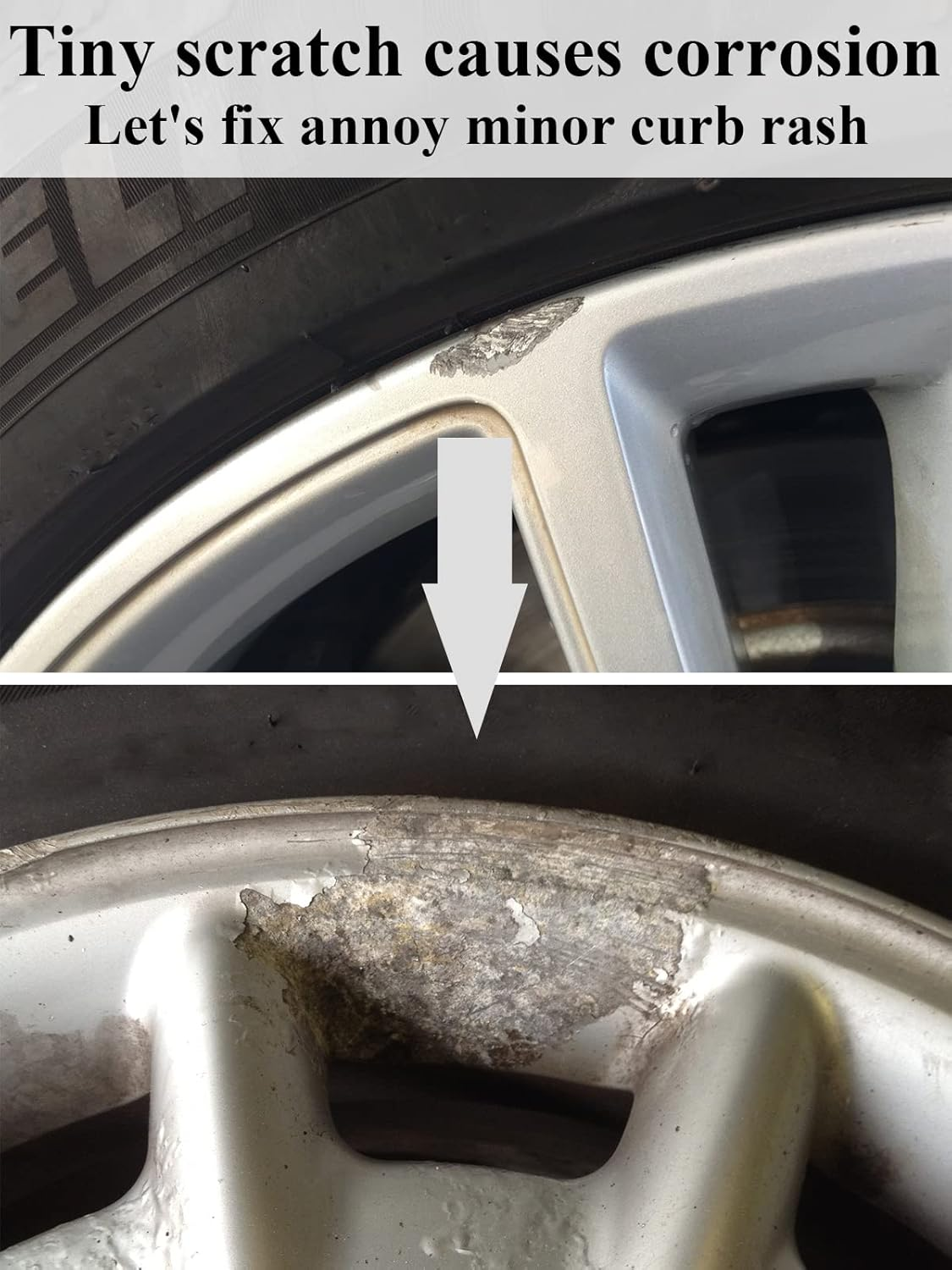 SYOAUTO Silver Rim Touch up Paint Rim Scratch Repair Pen Wheel Touch up Paint Car Rim Paint Pen Universal Color Silver Wheel Paint (Silver) - Silver image number 6