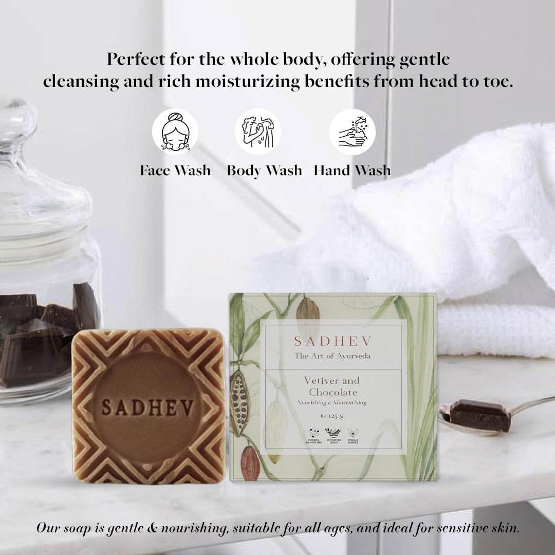 Sadhev - Moisturising Bathing Bar - Vetiver & Chocolate image number 2