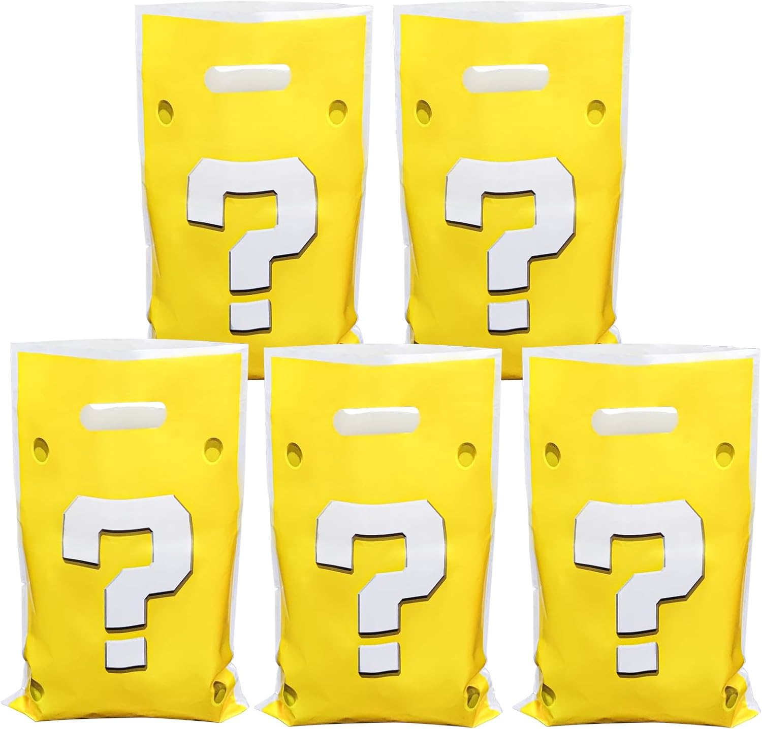 Menipros 30Pcs Birthday Party Favor Bags for Mario Birthday Party Decorations Supplies Question Mark Candy Bags image number 4