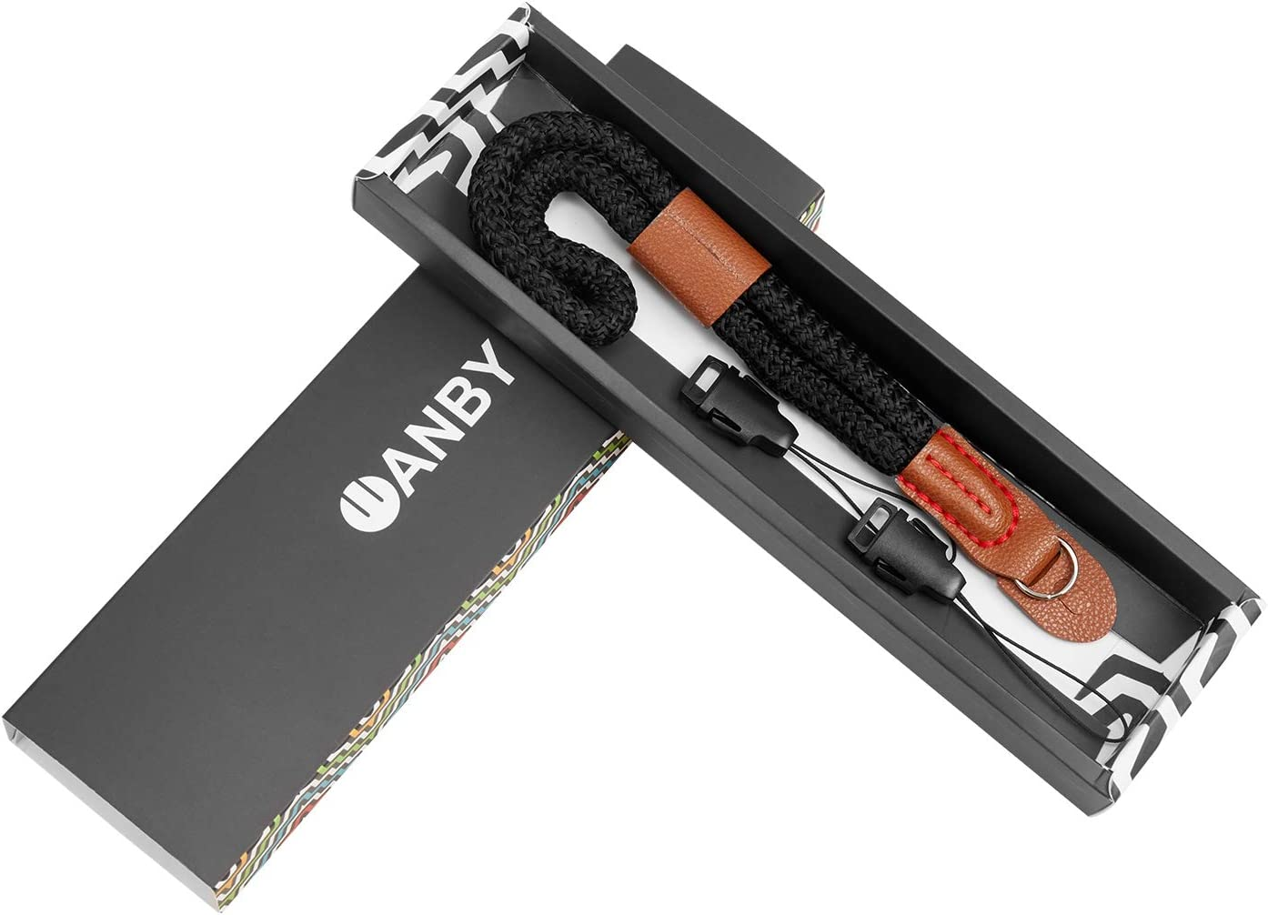 WANBY Camera Soft Cotton Hand Wrist Strap with Quick Release Buckles Camcorder Comfort Antislip Security Wrist Strap for Women Men All DSLR Universal SLR Cameras (Black) - Black image number 3