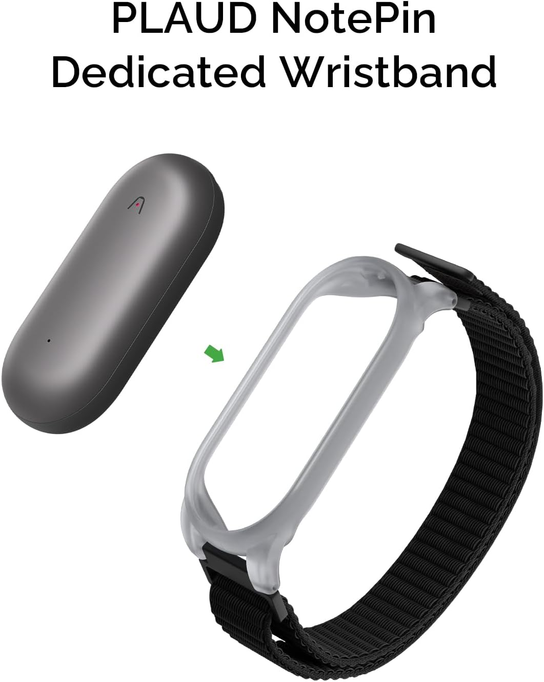 PLAUD Notepin Wristband, Adjustable Wearable Strap for Notepin AI Voice Recorder, Breathable Nylon Band with Hook-And-Loop Closure, Fits 7.3&ndash;9.3" Wrists, Notepin AI Voice Recorder Accessory image number 6