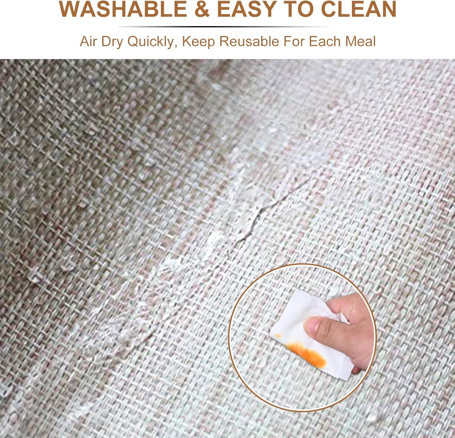 BETEAM Placemats Set of 6 Woven Vinyl Placemat for Dining Table Washable Wipeable Kitchen Place Mats Durable Indoor Outdoor Table Mats -02 Red, 6 Pcs - 02 Red image number 4