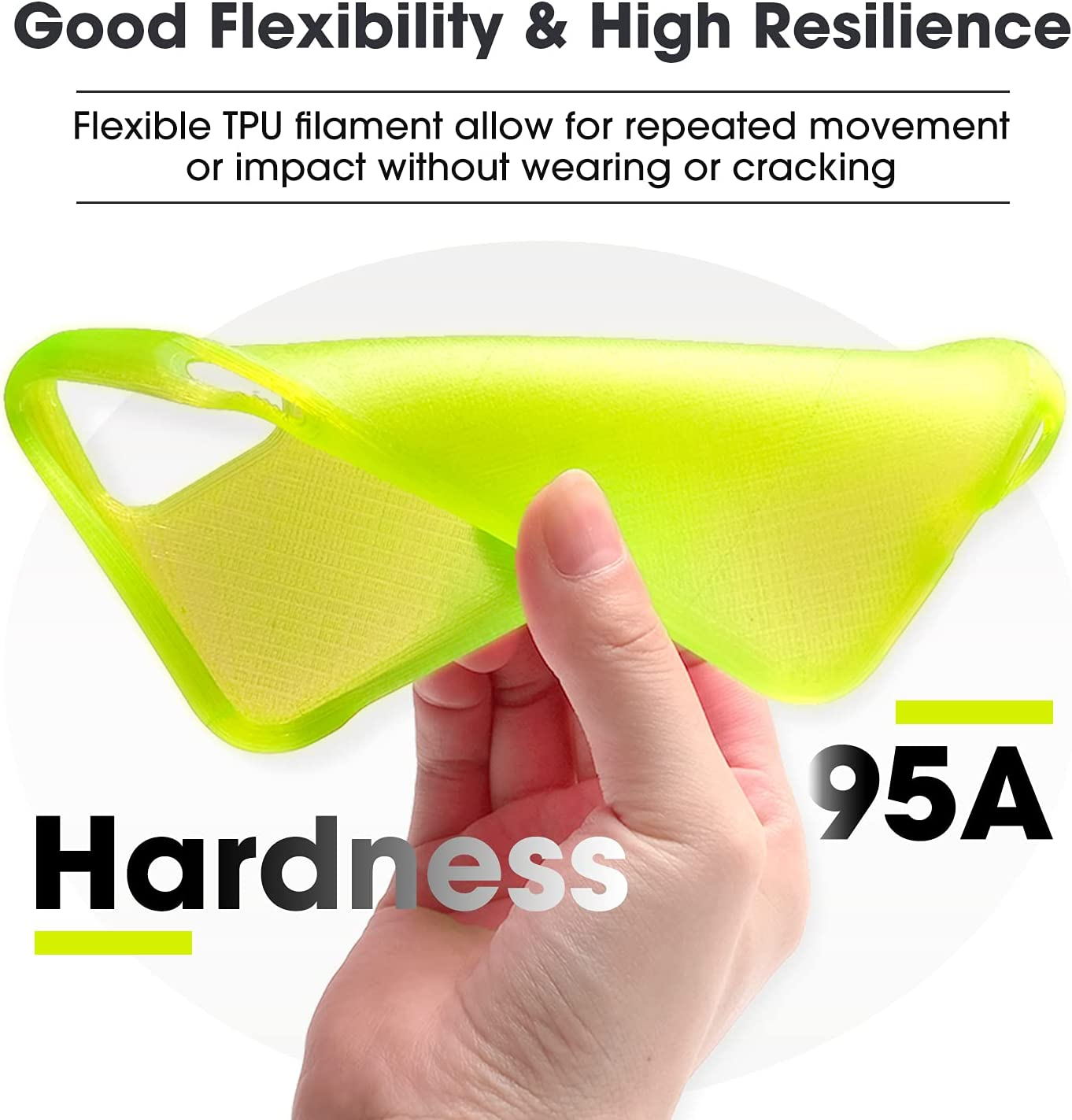 Esun 3D Printing Filament TPU TPE 95A Spool 1.75Mm 1KG Dimensional Accuracy +/- 0.05Mm for 3D Printers,Clear image number 2