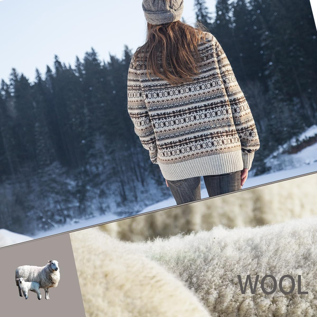 WAMSOFT Wool Winter Scarf Plaid Scarf Soft Warm Tartan Checkered Striped Fashion Scarf Classic for Women Men Scarves - Black/Gray image number 5