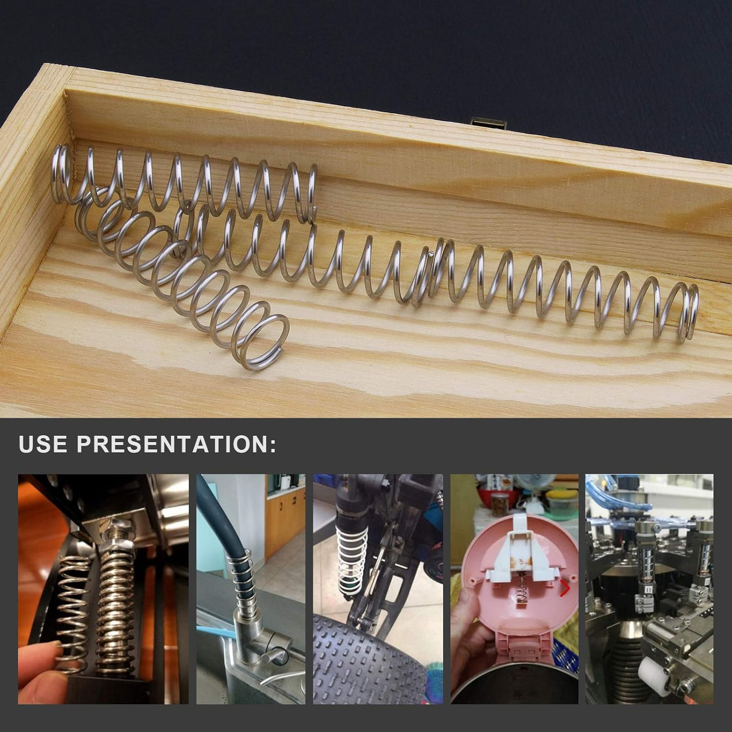 Emsea Coil Compression Springs Stainless Steel 1.2Mmx10Mmx40Mm Silver Pack of 20 image number 6