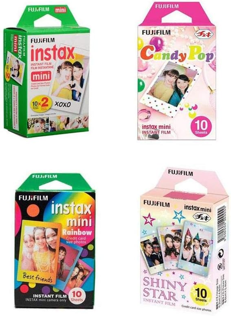 Fujifilm Instax Mini Film Bundle D - Daylight Film 20 Pack, Rainbow, Shiny Star, Candy Pop 10 Pack