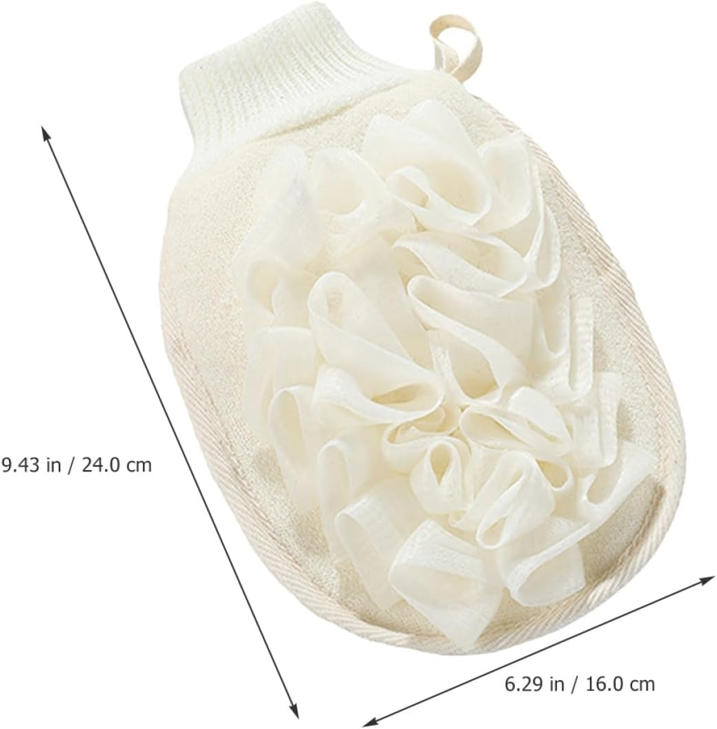 TIKODIDA Exfoliating Shower Mitt with Dual-Sided Flax Material for Gentle Body Scrubbing and Back Cleansing Soft Bath Glove for Deep Skin Renewal and Massage Suitable for Men and Women image number 1