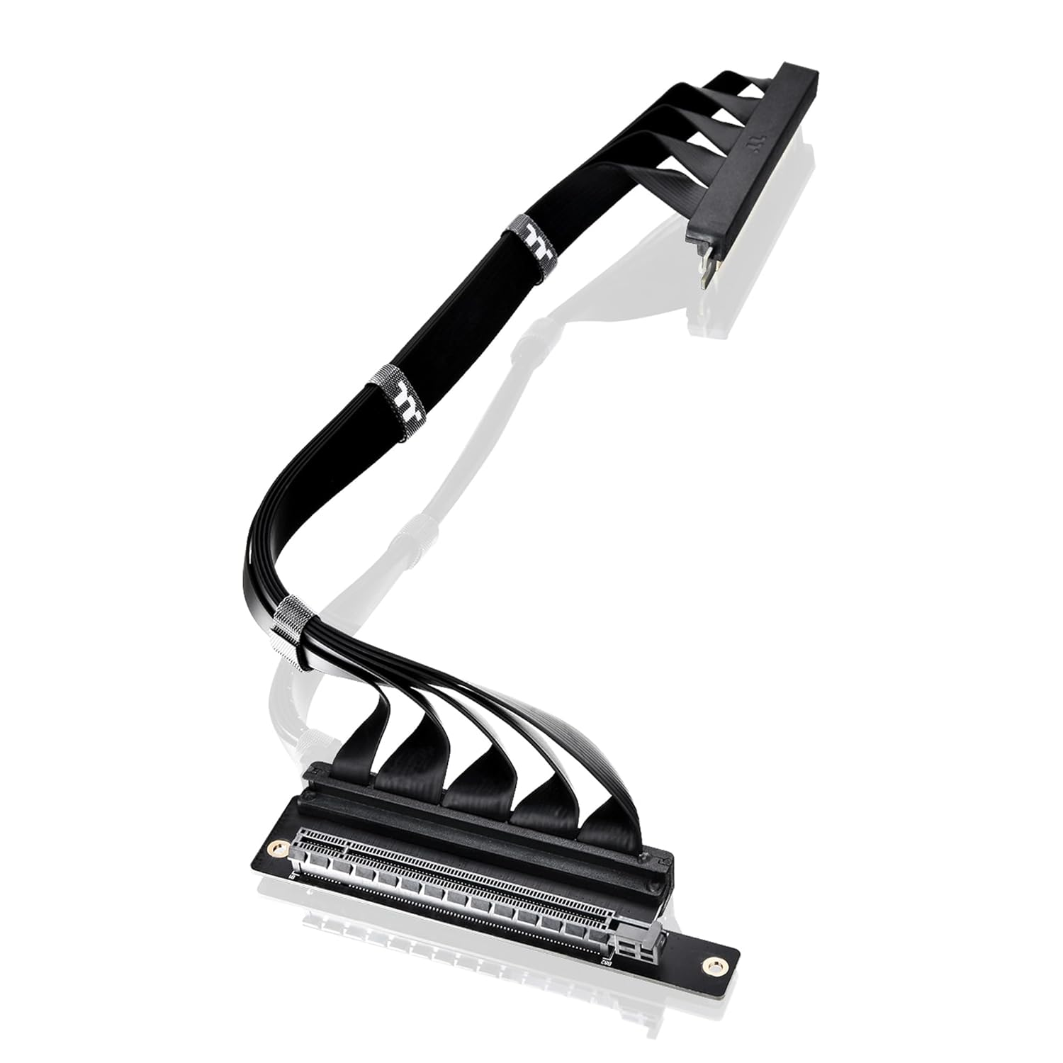 Thermaltake Dual 90 Degree PCI-E 4.0 Riser Cable - 400Mm Black Edition, AC-077-CO1OTN-C1 image number 1