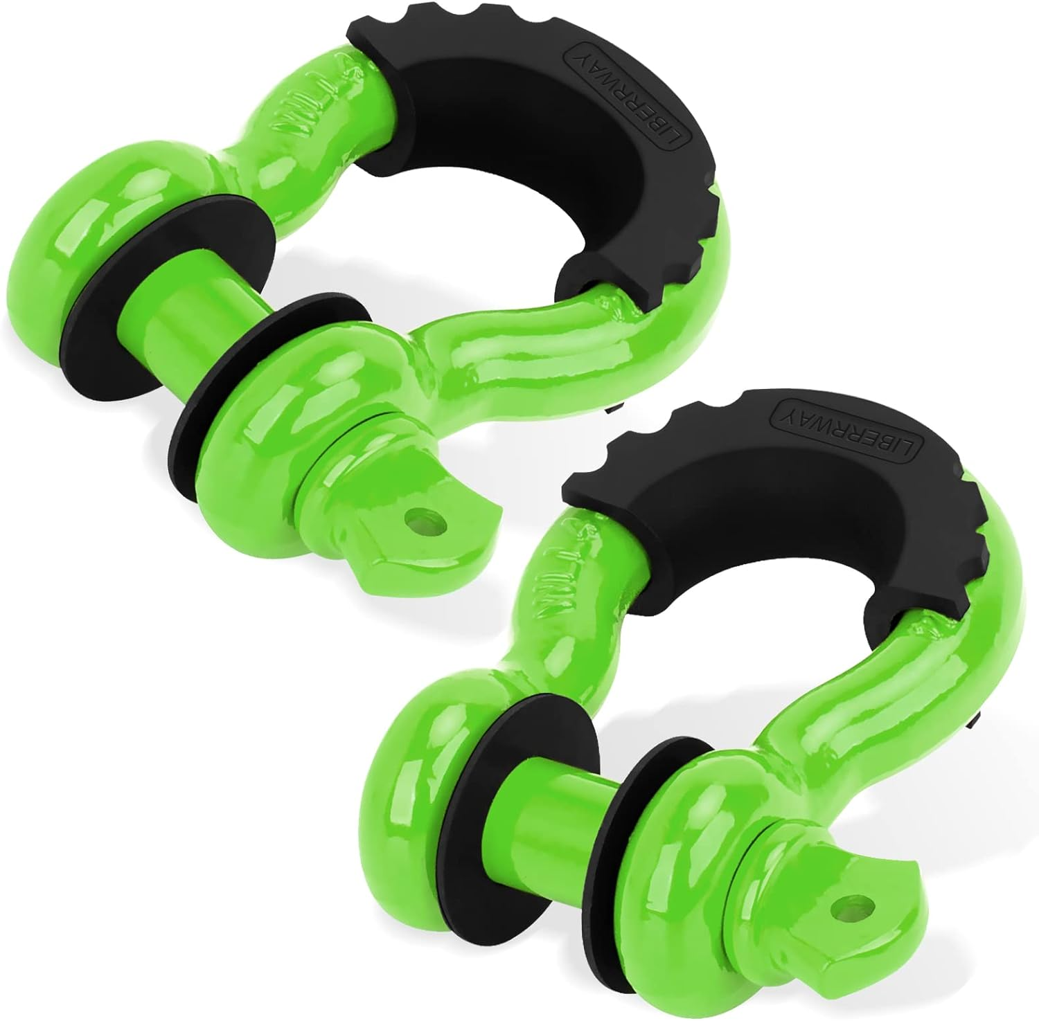 LIBERRWAY Shackles 3/4" (2 Pack) D Ring Shackle Rugged off Road Shackles 28.5 Ton (57,000 Lbs) Maximum Break Strength with 7/8'' Pin Heavy Duty D Ring for Vehicle Recovery, Orange
