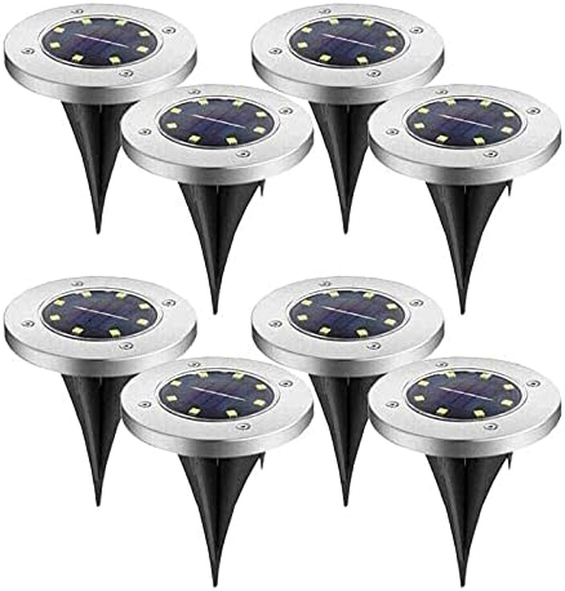 4/8/12 Solar Powered LED Buried Inground Recessed Light Garden Outdoor Deck Path (8X)