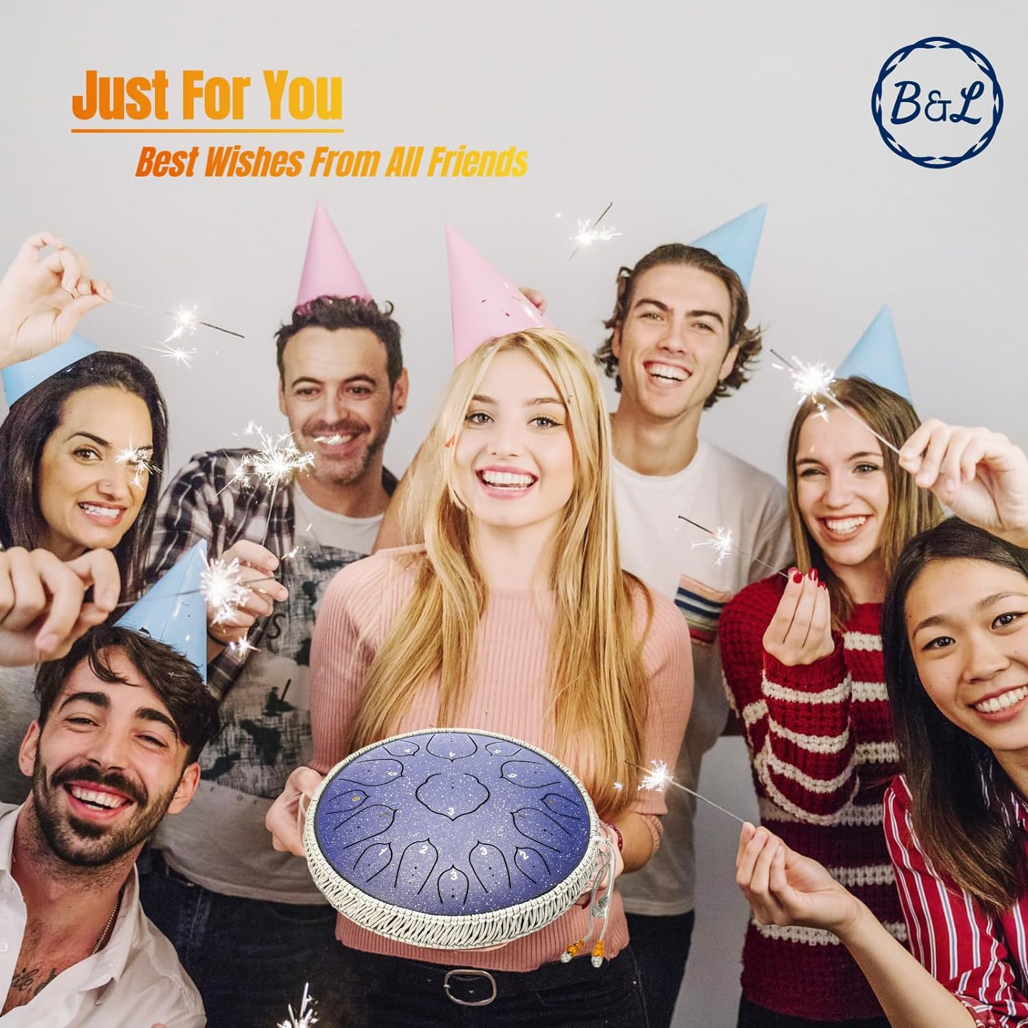 BURNING&LIN Steel Tongue Drum 15 Notes 14 Inches Handpan Drum Percussion for Meditation Yoga Musical Education for Adult& Kids (Purple) image number 4