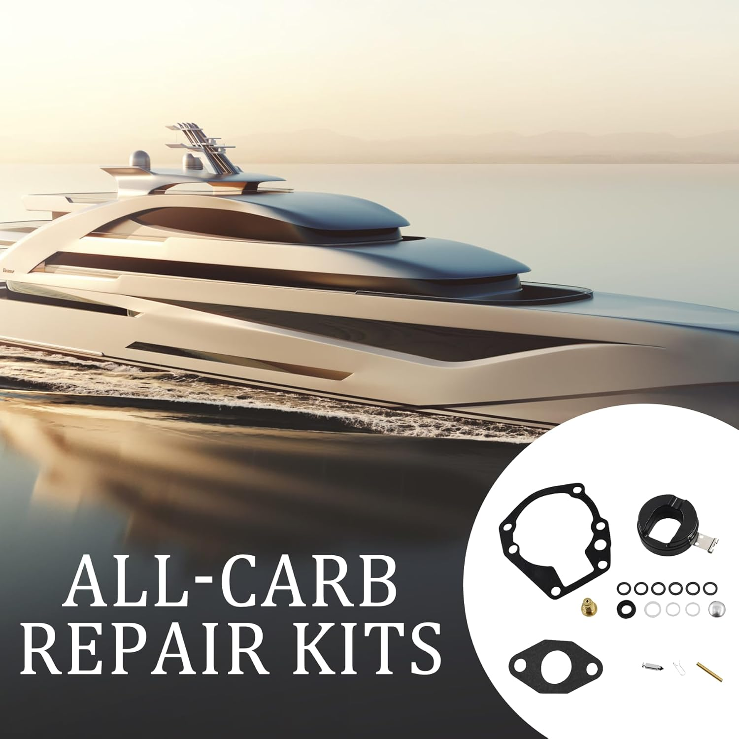 ALL-CARB Carb Carburetor Repair Kits with Float Replacement for Johnson Evinrude 2/3/4 HP 398532 Sierra 18-7043 image number 1