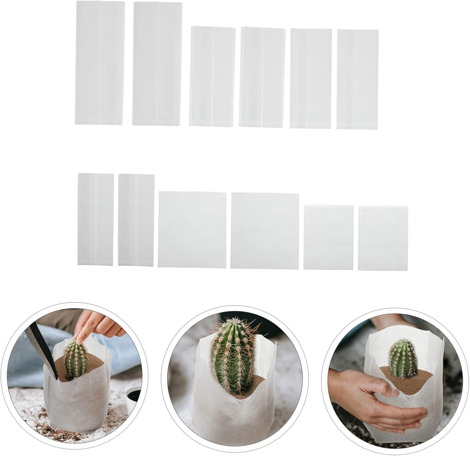 Kisangel 500Pcs Non-Woven Plant Nursery Bags for Gardening Thick Seedling Pots for Vegetables Flowers and Trees Suitable for Indoor and Outdoor Planting image number 3