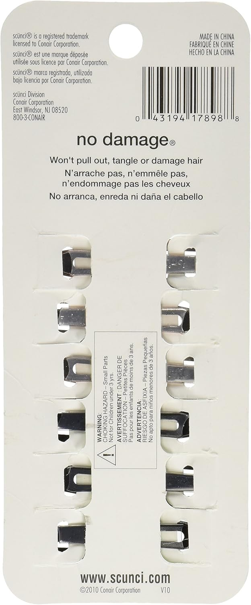 Scunci No Slip No Damage Snap Clips,Unisex, 6 Pk image number 1