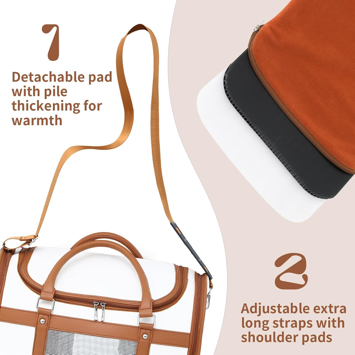 Lilliella Cat Carrier, Medium, Ivory, Airline Approved, Breathable, Collapsible, Lightweight, Modern Style, Perfect for Travel