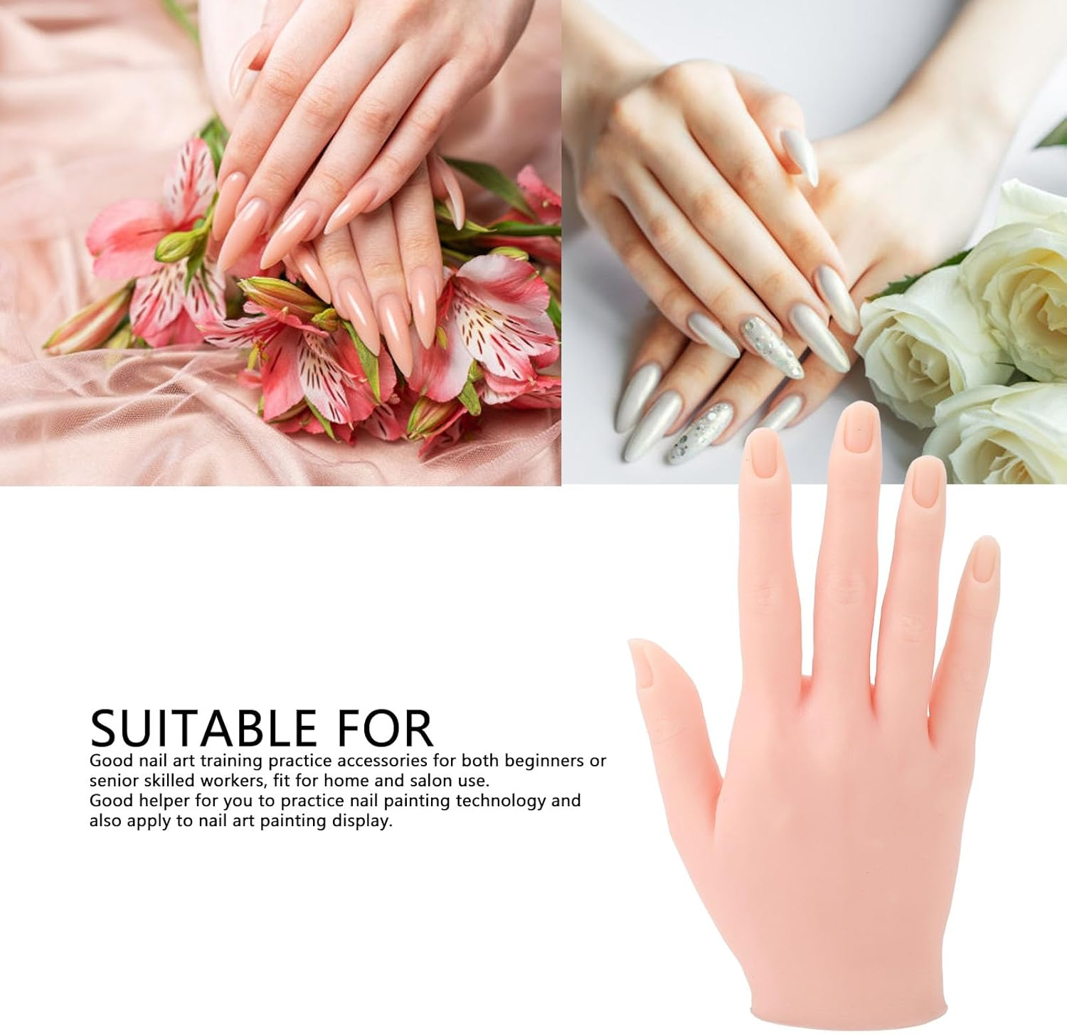 Practice Hand for Acrylic Nails, Mannequin Hand for Practising Nails, Flexible, Bendable Artificial Hand, Nail Hand Practice image number 6