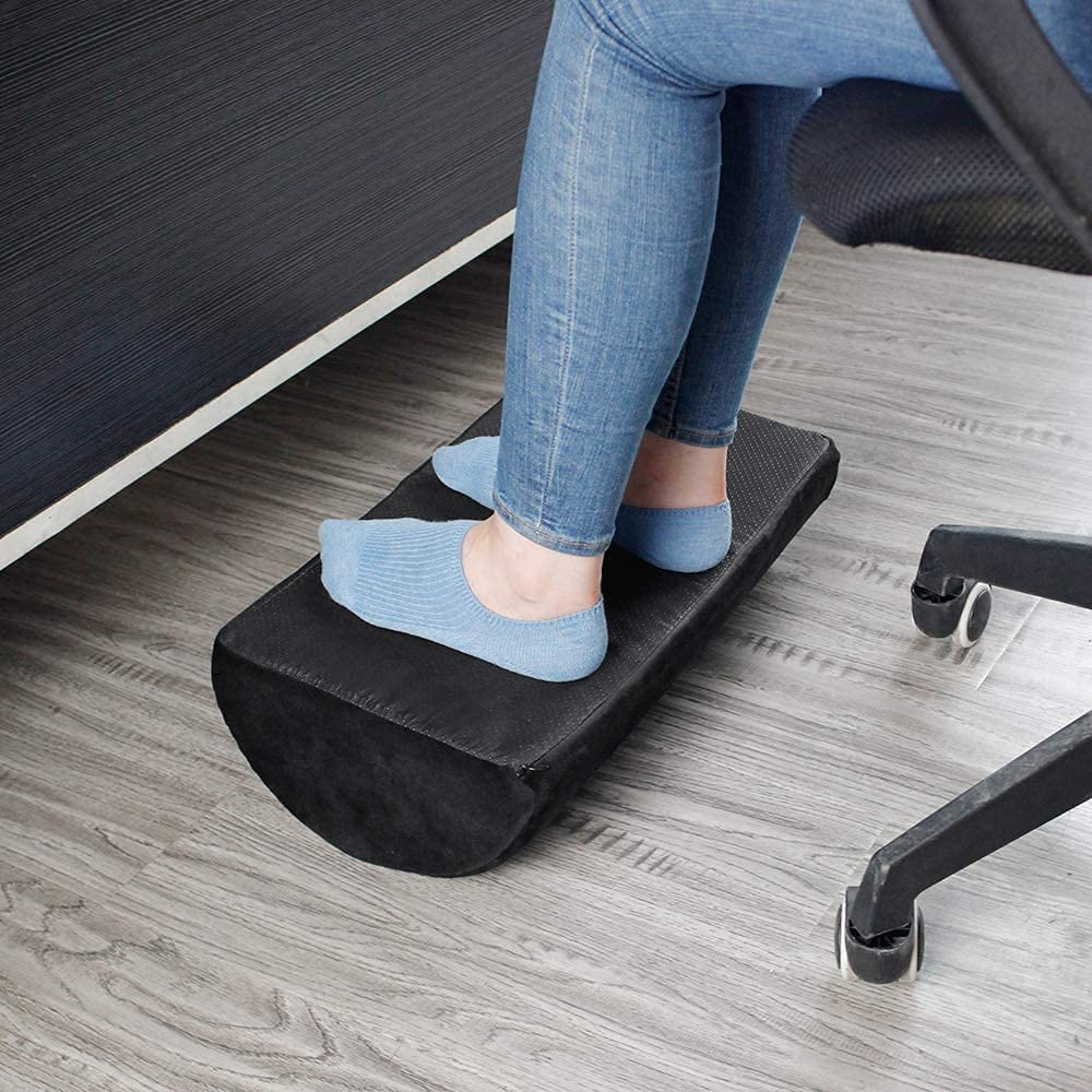 Foot Rest under Desk Footrest Memory Foam Ergonomic Non-Slip Bottom Half Moon Design Foot Stool for Computer Chair, Office Chair, Gaming Chair image number 3