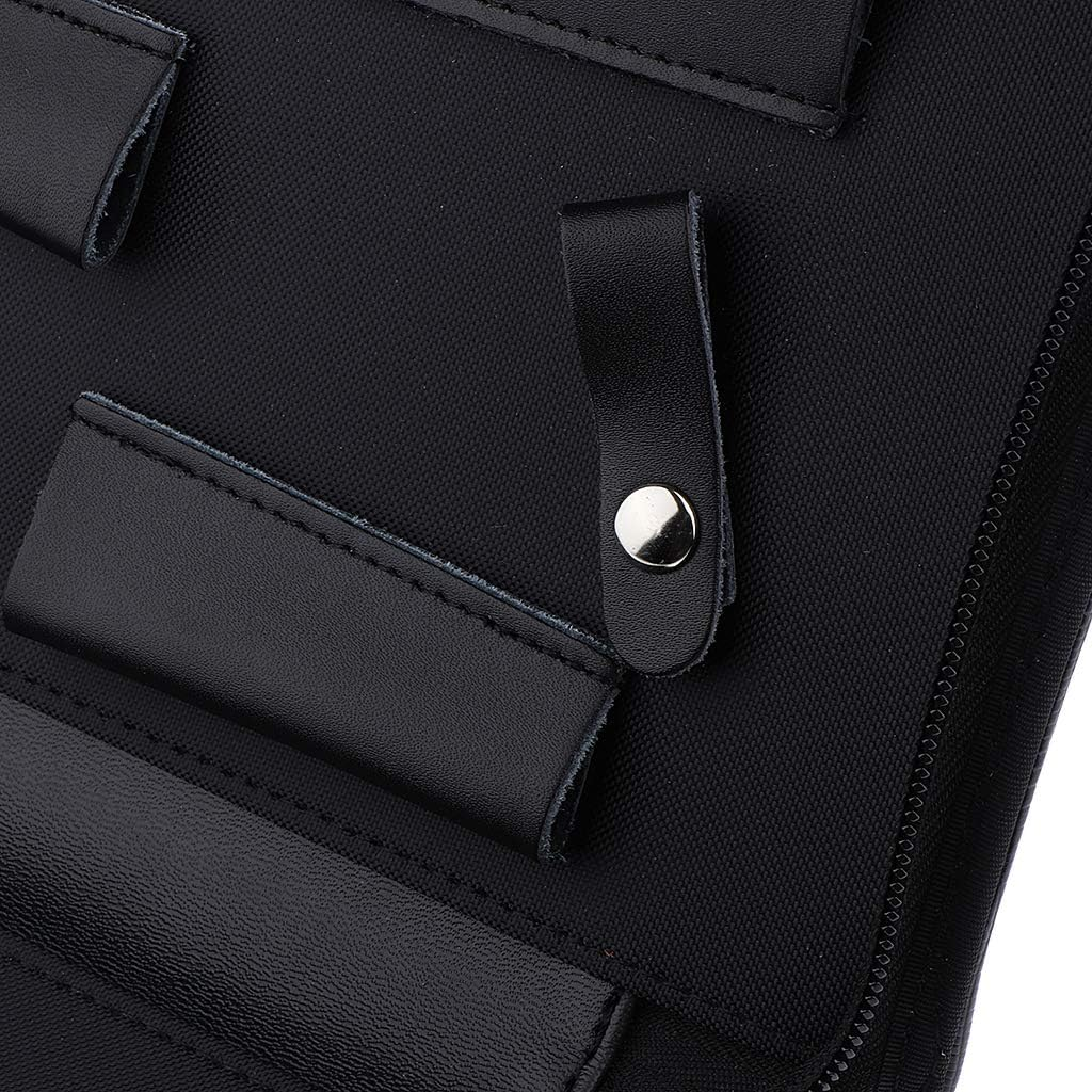 Oshhni Soft Leather Hair Scissor Shears Case Hairdressing Comb Pouch, Black