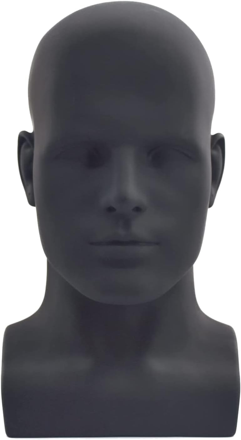 Tuperoymse Male Mannequin Professional Manikin for Display Wigs Hats Headphone Display Stand (Matte Black) image number 5