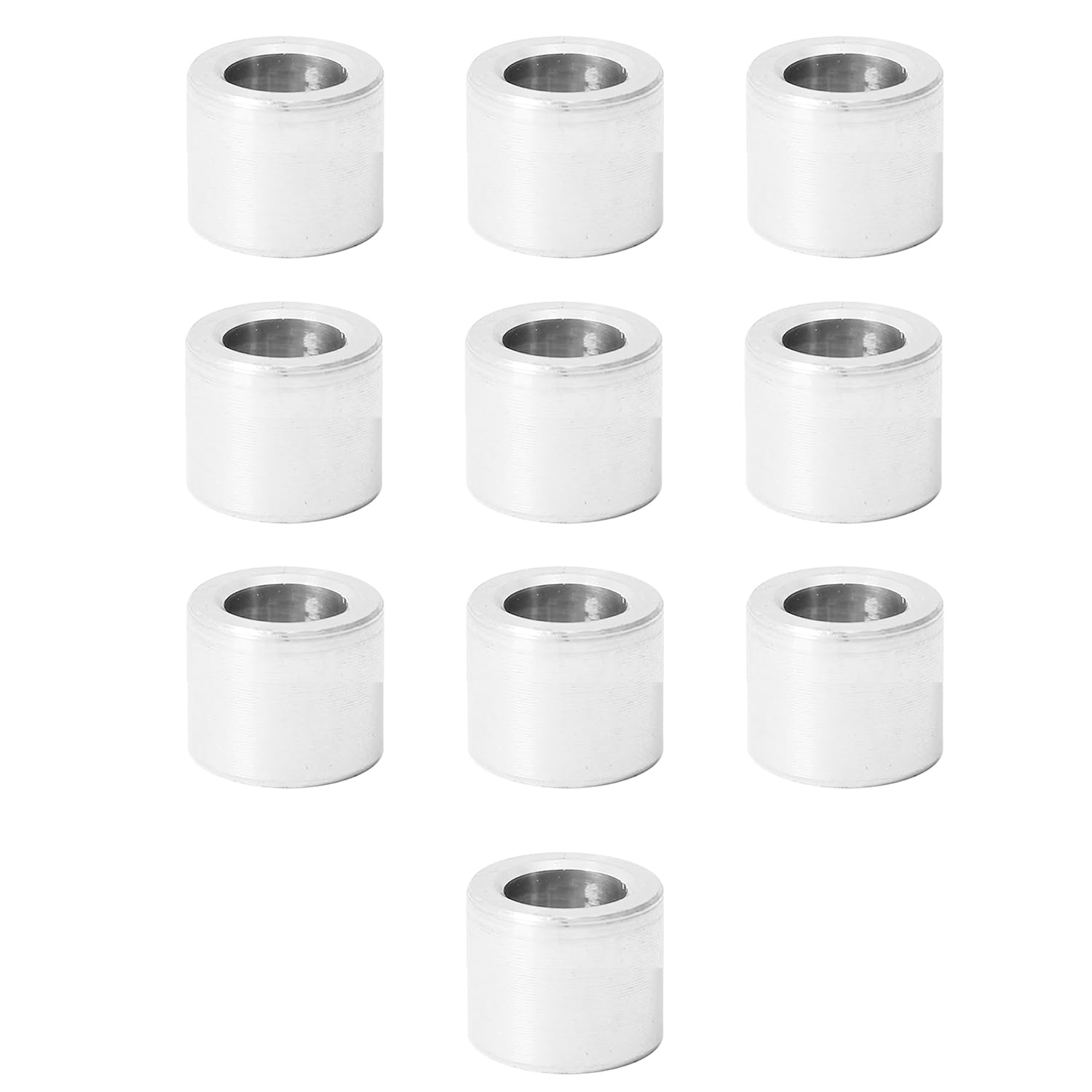 10Pcs M6 Aluminum Spacers, Metal Spacer Aluminum round 6.2Mm ID X 10Mm OD X 10Mm L Thickness Aluminum Spacer Screw Standoff for M6 Screw Bolts Silver