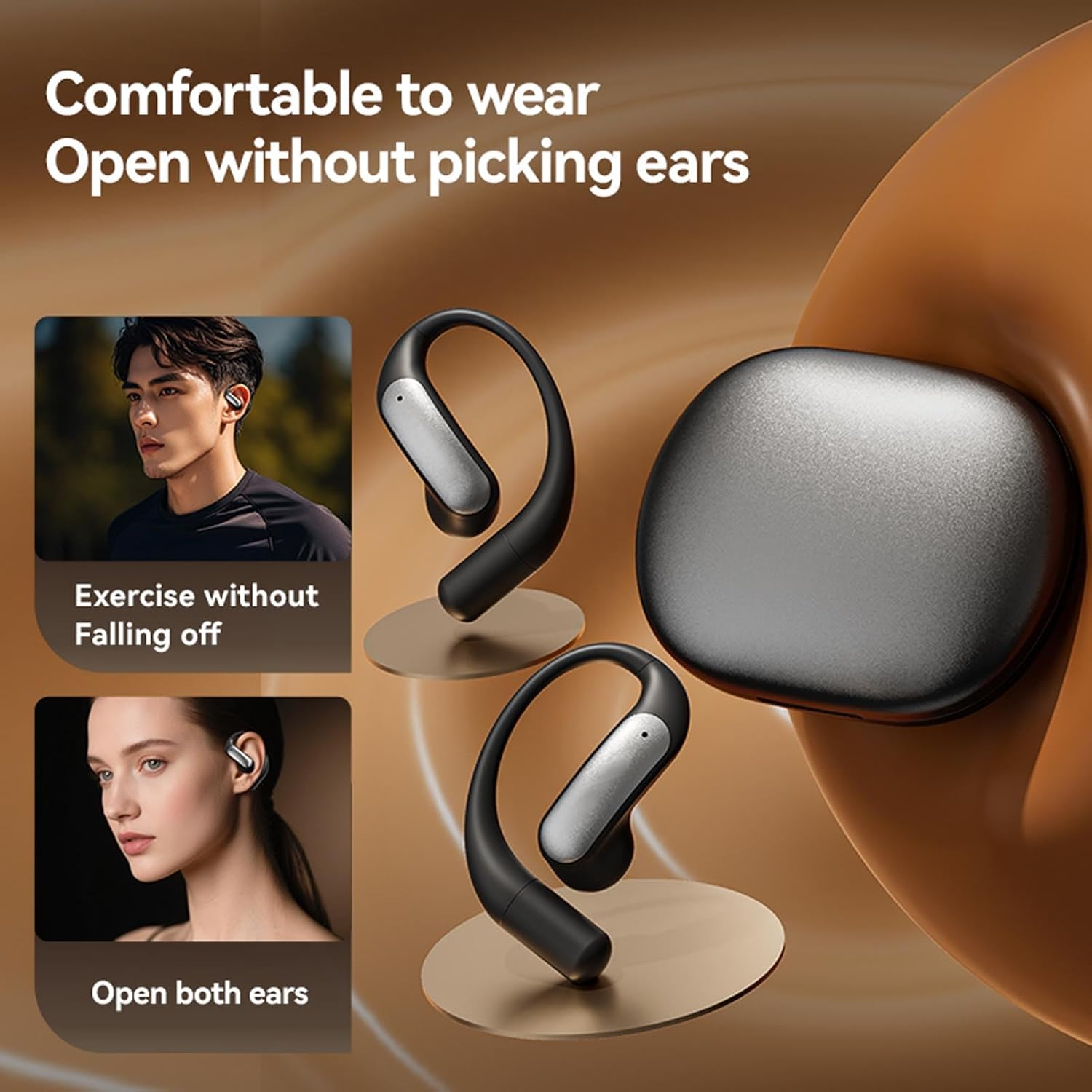 XUMIUZIY AI Real Time Translation Earbuds, 144 Languages Support & Dual Mic Noise Cancelling - Offline Translator Device for Business Meetings and Travel (Black)