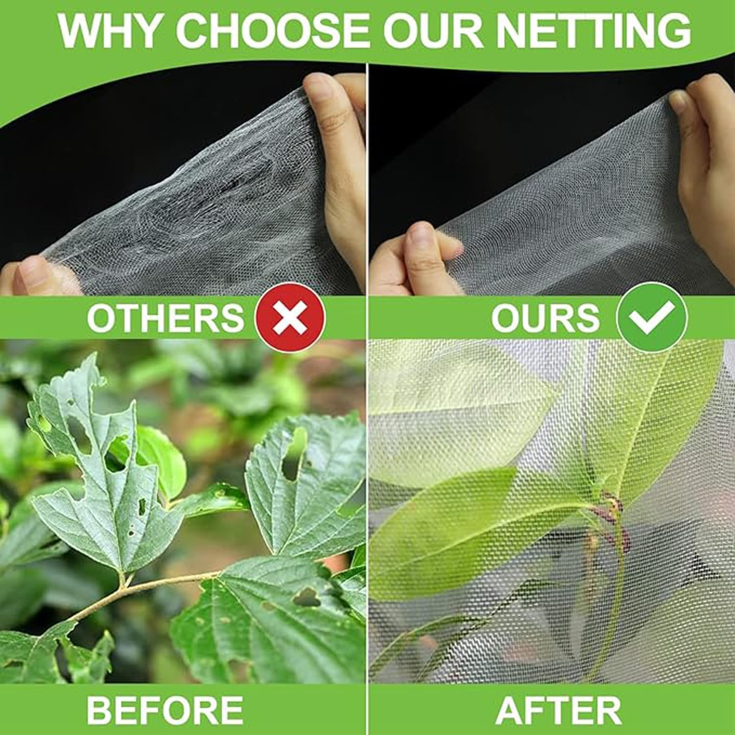 3 Packs Garden Plant Netting Blueberry Bushes Protection Netting Covers Bags, Tomato Fruit Trees Protective Cover Garden Plant Netting Covers Bags Plant from Insect Bird Eating 4.92X3.4 FT image number 4