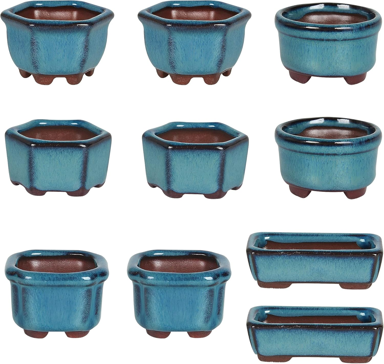Bonsai Planter Succulent 1.8"(4.5Cm) 10 Mini Glazed Pots