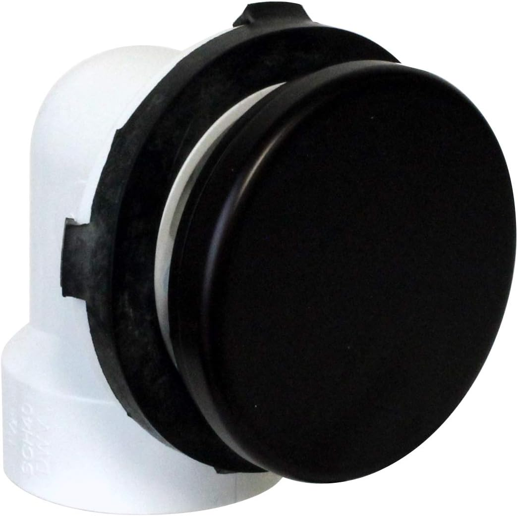 Westbrass 493244H-62 PVC Waste/Overflow Tip-Toe Bath Drain, Matte Black image number 5
