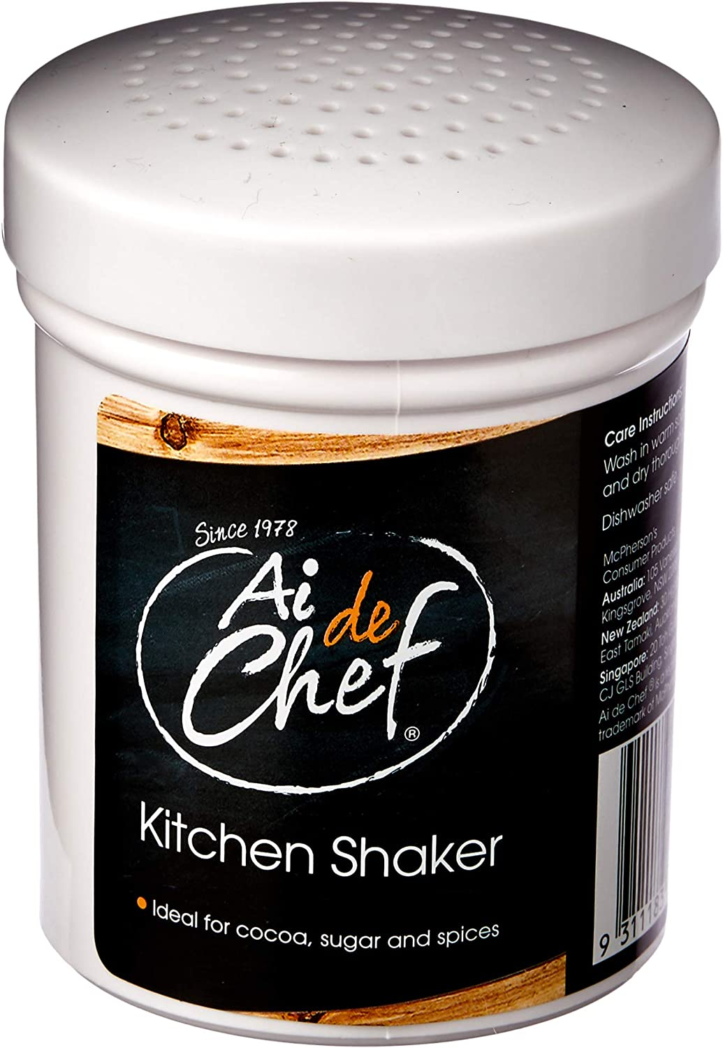 Ai De Chef 6192 Kitchen Shaker, White 6.4 Cm X 6.4 Cm X 3 Cm