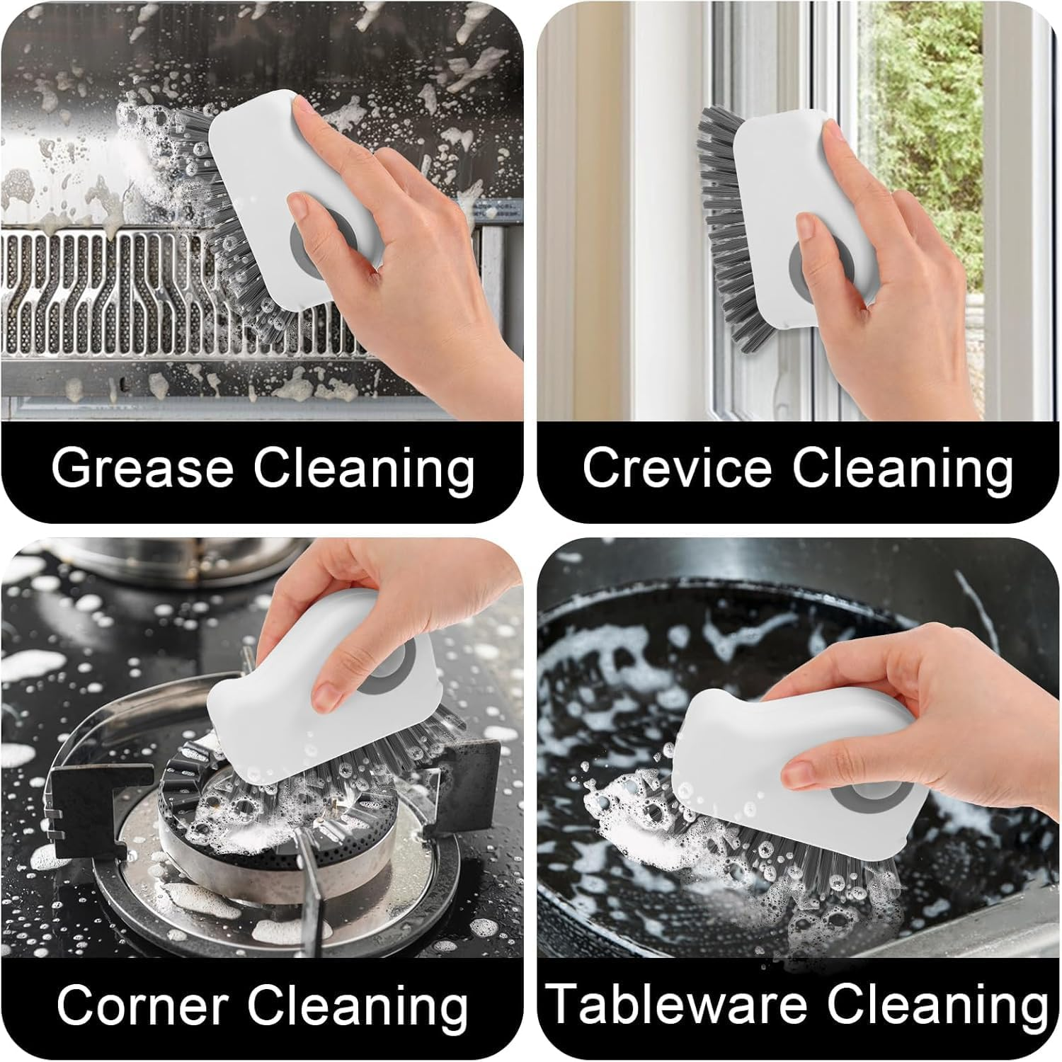 1Pc 2 in 1 Groove Cleaning Brush, 2 in 1 Cleaning Brush Window Frame Cleaning Tool, Window Track Cleaning Tools Window Sill Cleaner Tool - Grey image number 6