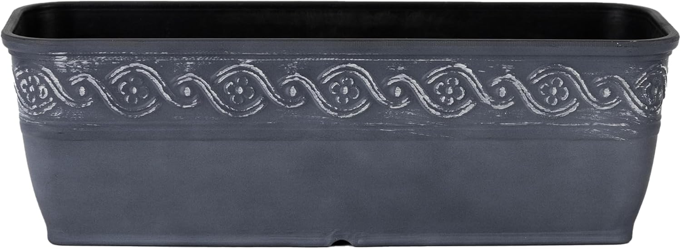 Classic Home and Garden Corinthian Resin Flower Pot Planter, Storm Blue, 13"