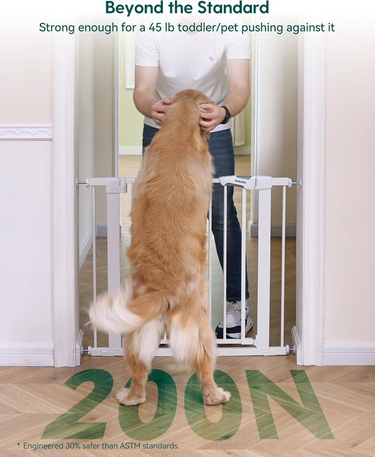 Babelio Baby Gate for Doorways and Stairs, 66-101.6 CM Auto Close Dog/Puppy Gate, Easy Install, Pressure Mounted, No Drilling, Fits for Narrow and Wide Doorways, Safety Gate W/Door for Child and Pets image number 6