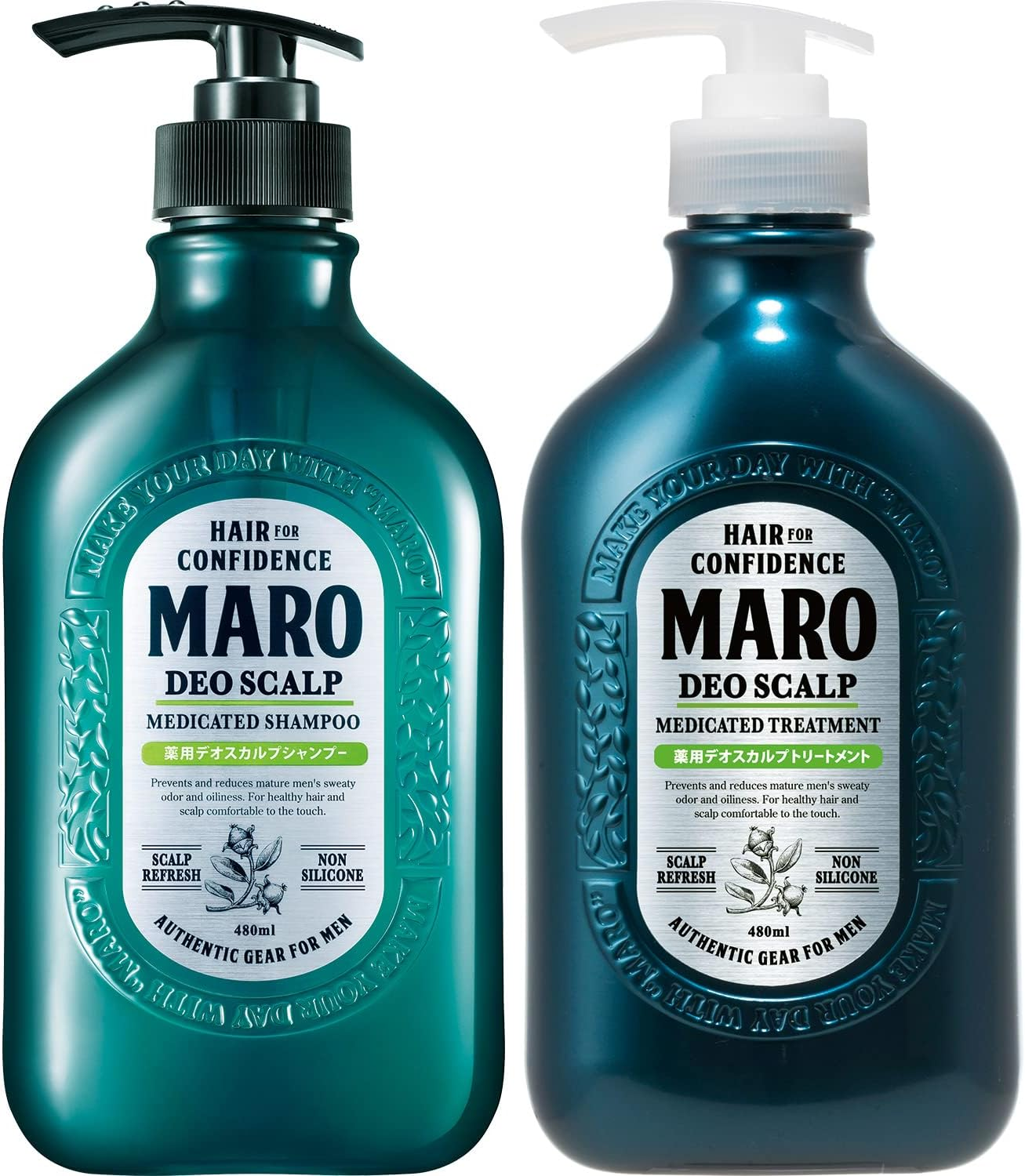 [Set of 2] MARO (Marlo) Medicated Deosukarupu Shampoo 480Ml Treatment 480Ml Body Set image number 3