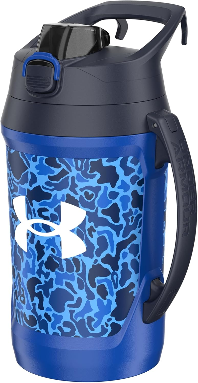 Under Armour Sports Water Jug, 64Oz Insulated Water Bottle W/Handle, Half Gallon, Fence Hook, Leak Resistant, Baseball, Football & More