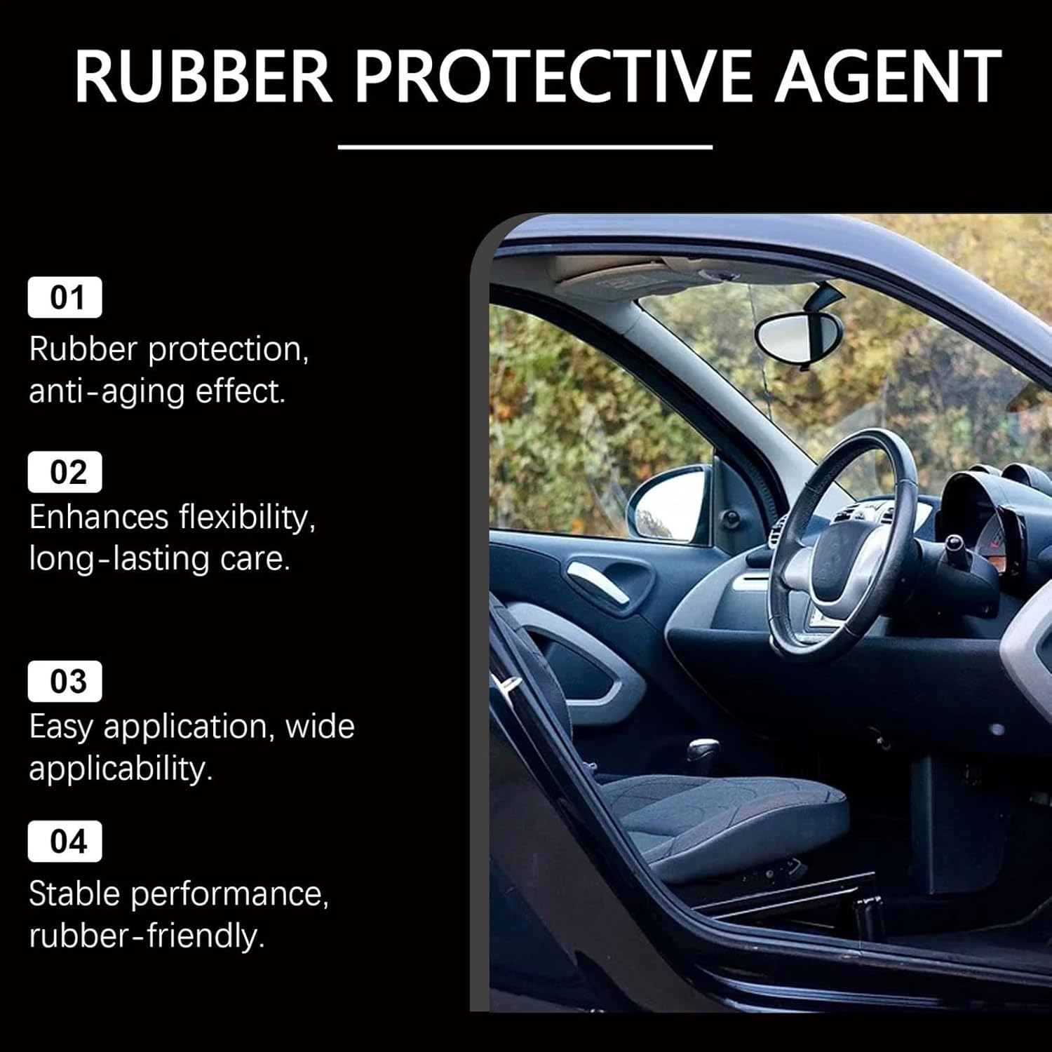 Generisch Care Product for Car Door Seals, Accessories for the Care and Maintenance of the Car Interior, Rubber Seal, Care Product and Protective Agent, for Use with All Boot Spaces, Doors And image number 6