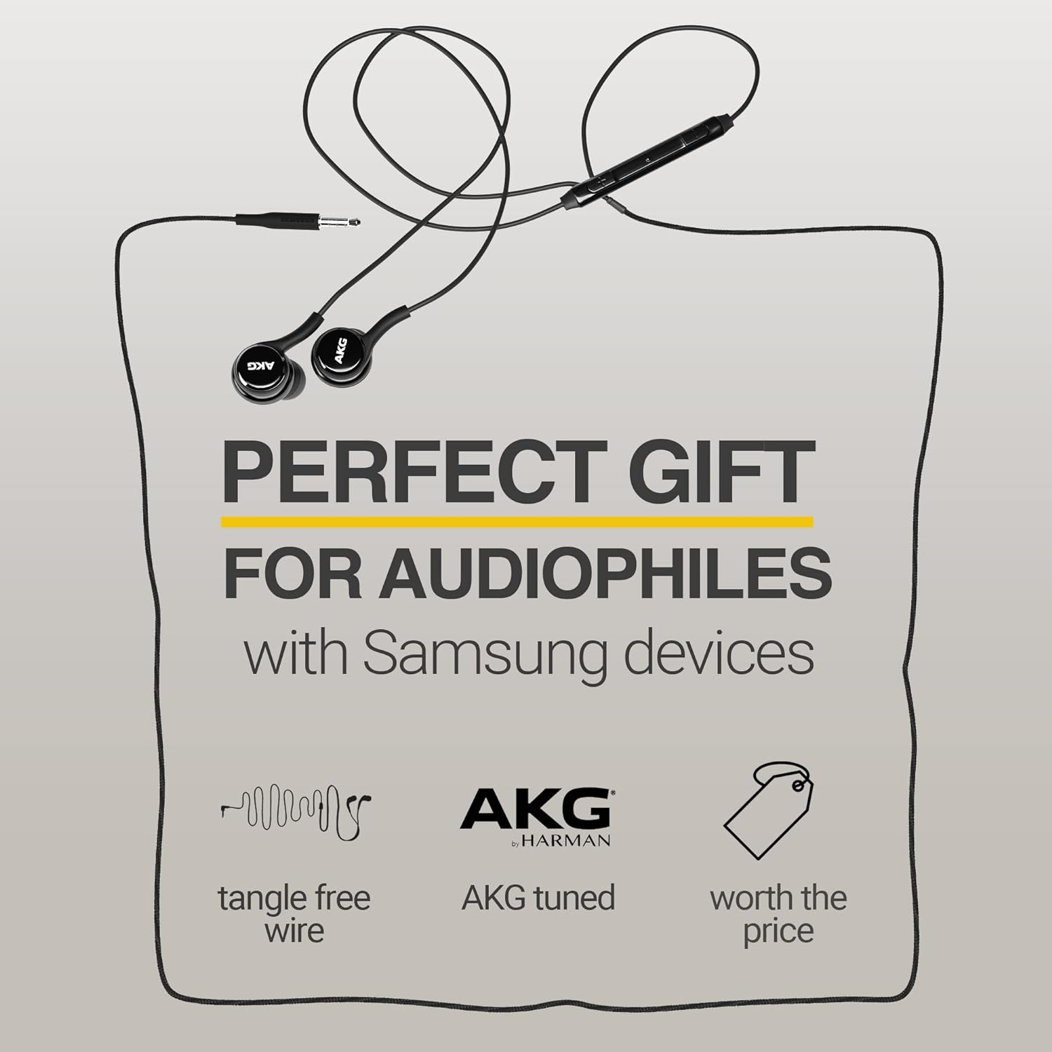 Ellogear OEM Earbuds Stereo Headphones for Samsung Galaxy S10 S10E plus Cable - Designed by AKG - with Microphone and Volume Buttons (Black) image number 6